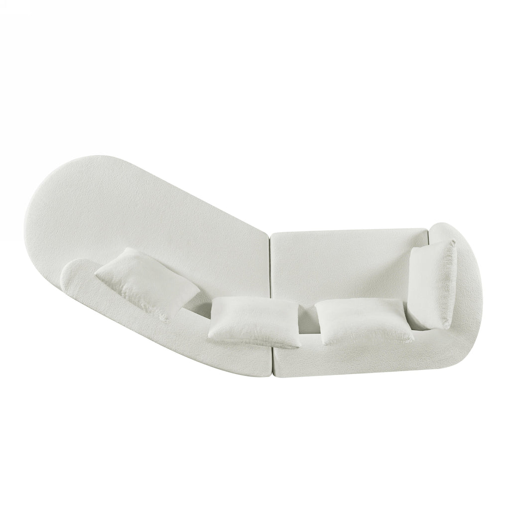 116' Modern Curved Sectional Sofa for Living Room