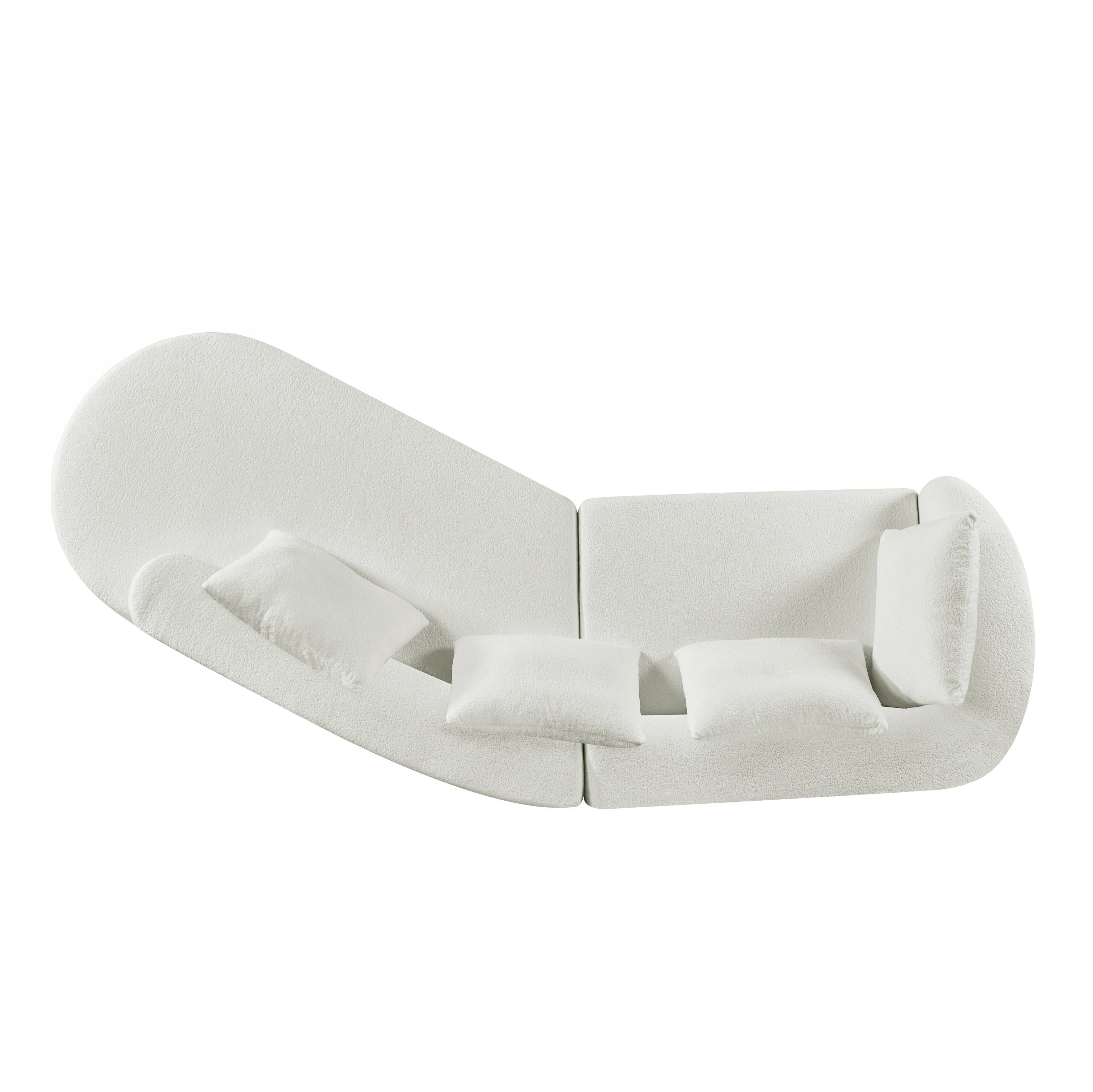 116' Modern Curved Sectional Sofa for Living Room