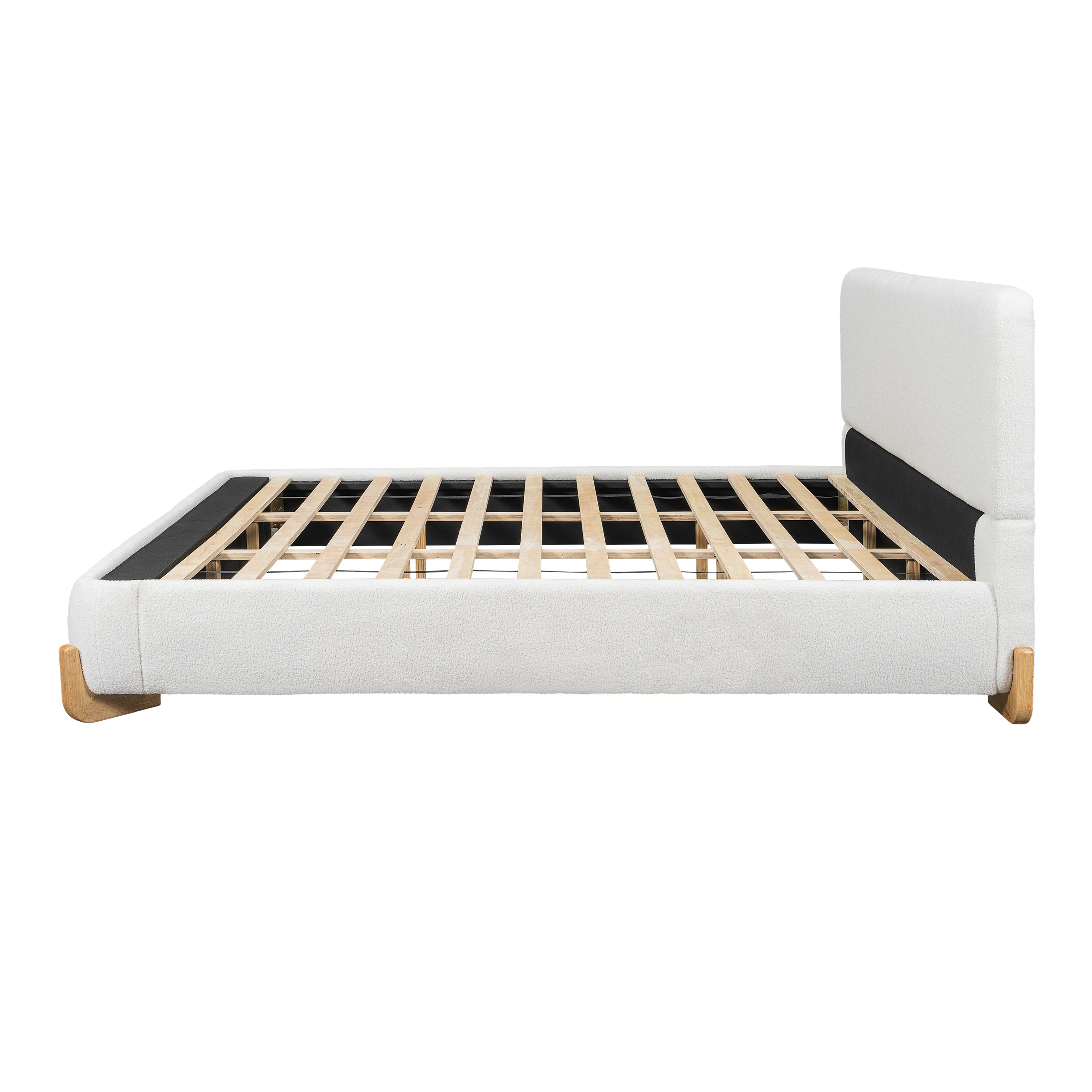 Elegant Boucle Upholstered Bed
