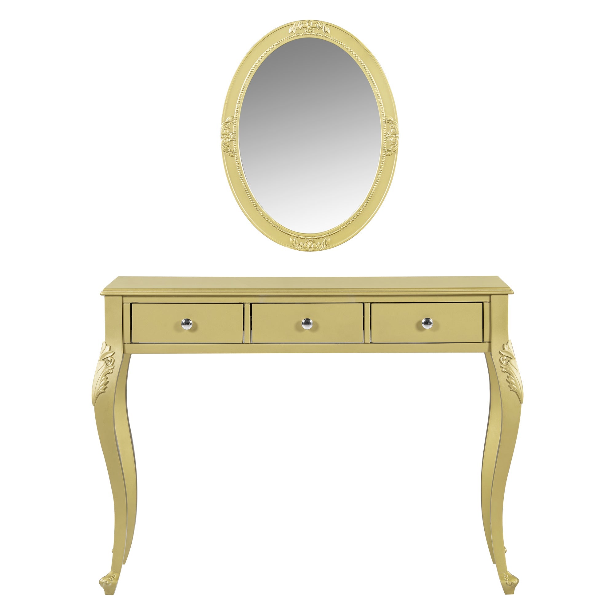Luxury Makeup Vanity Desk with Oval Mirror