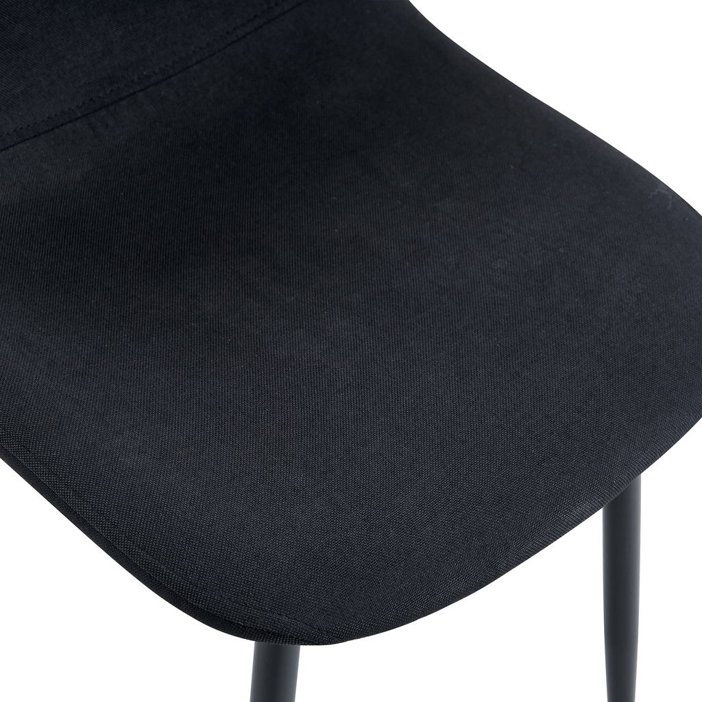 Luxury Simple Chair Black Linen Dining Chair  (Set of 4)