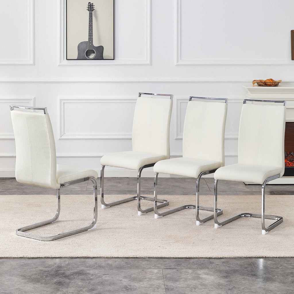 Luxury Style Grainy Fabric-like Dining Chairs (Set of 4)