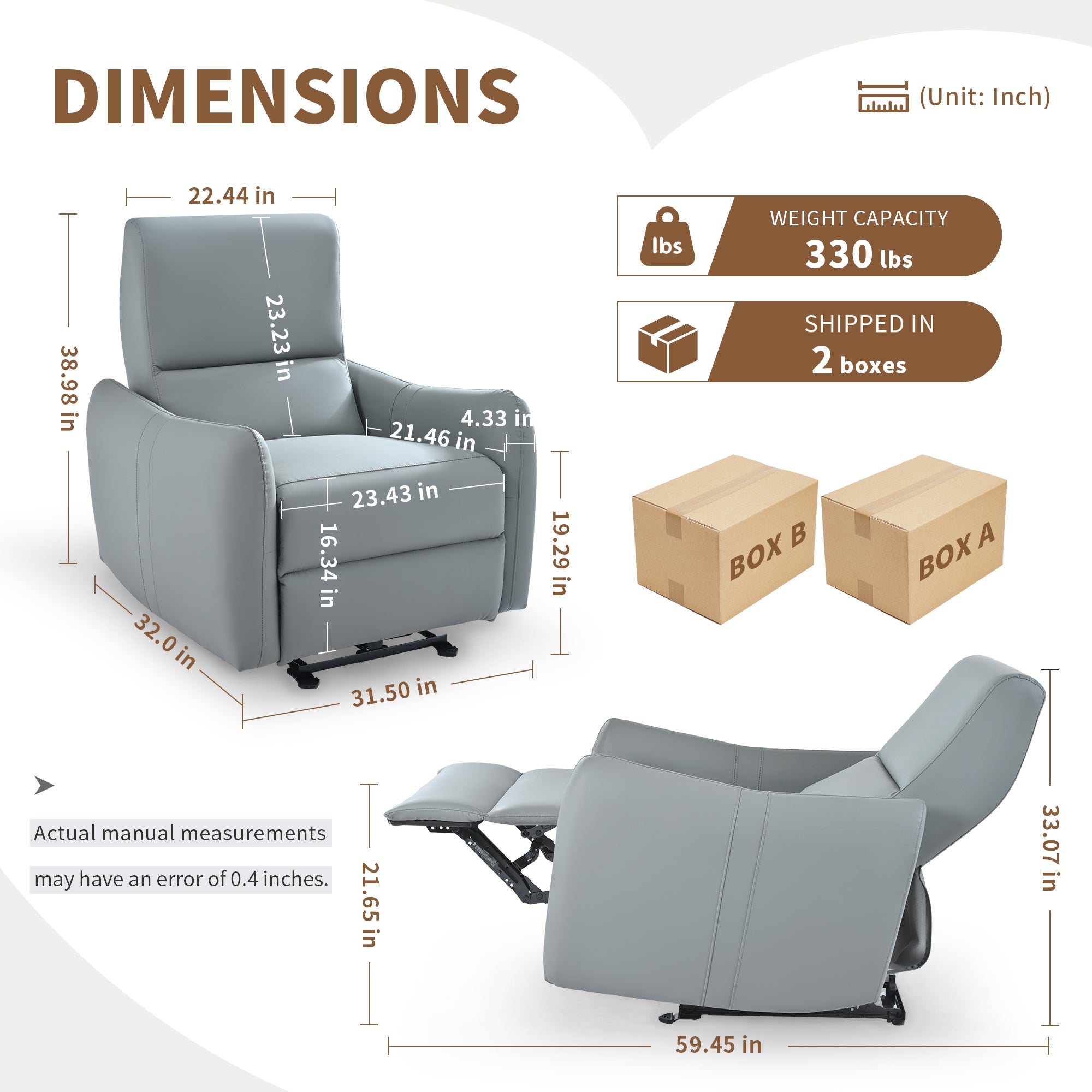 Wall Hugger Power Recliner Chair