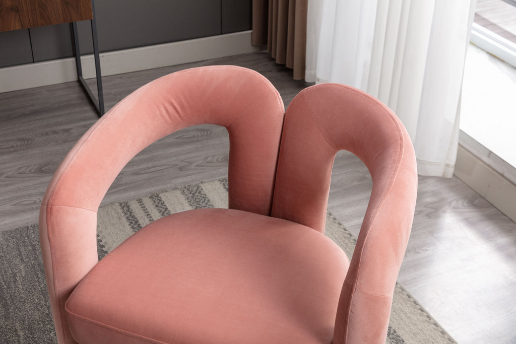 Contemporary Velvet Fabric Upholstered Accent Side Chairs (Set of 2)