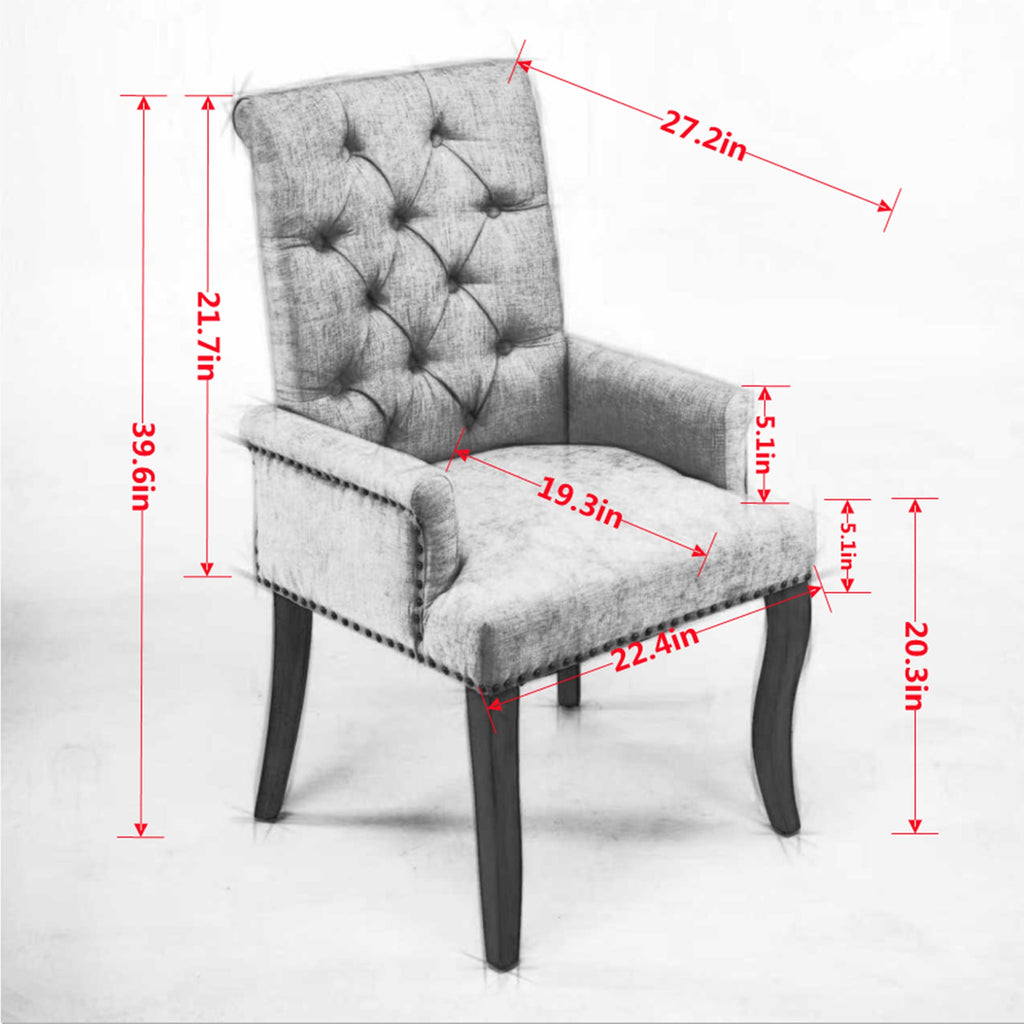 Elegant Upholstered Chenille Fabric Accent Dining Chair