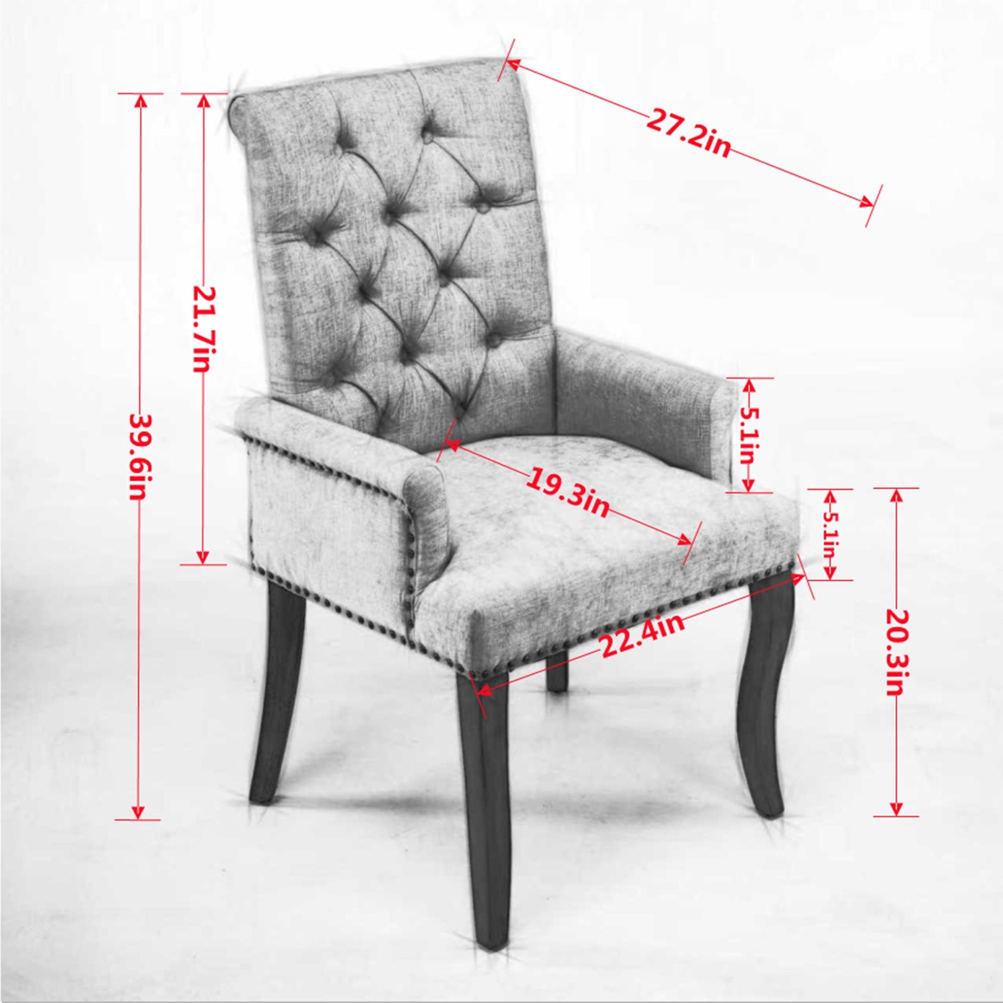 Elegant Upholstered Chenille Fabric Accent Dining Chair