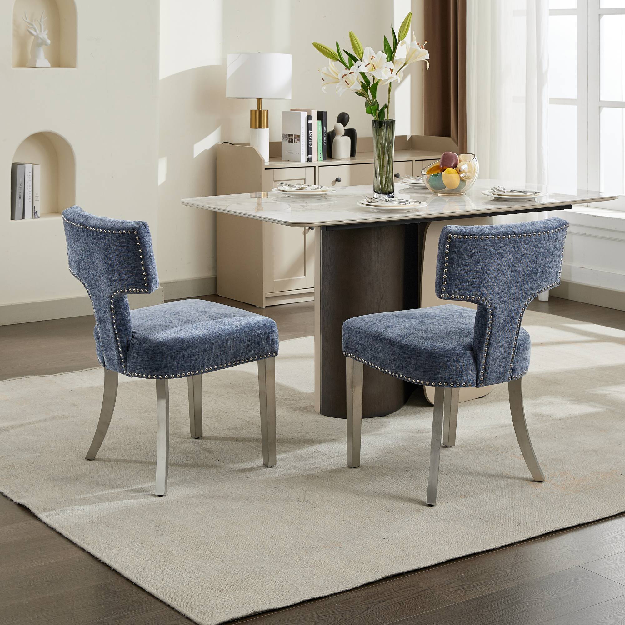 Mid Century Modern Dining Chairs  (Set of 2)