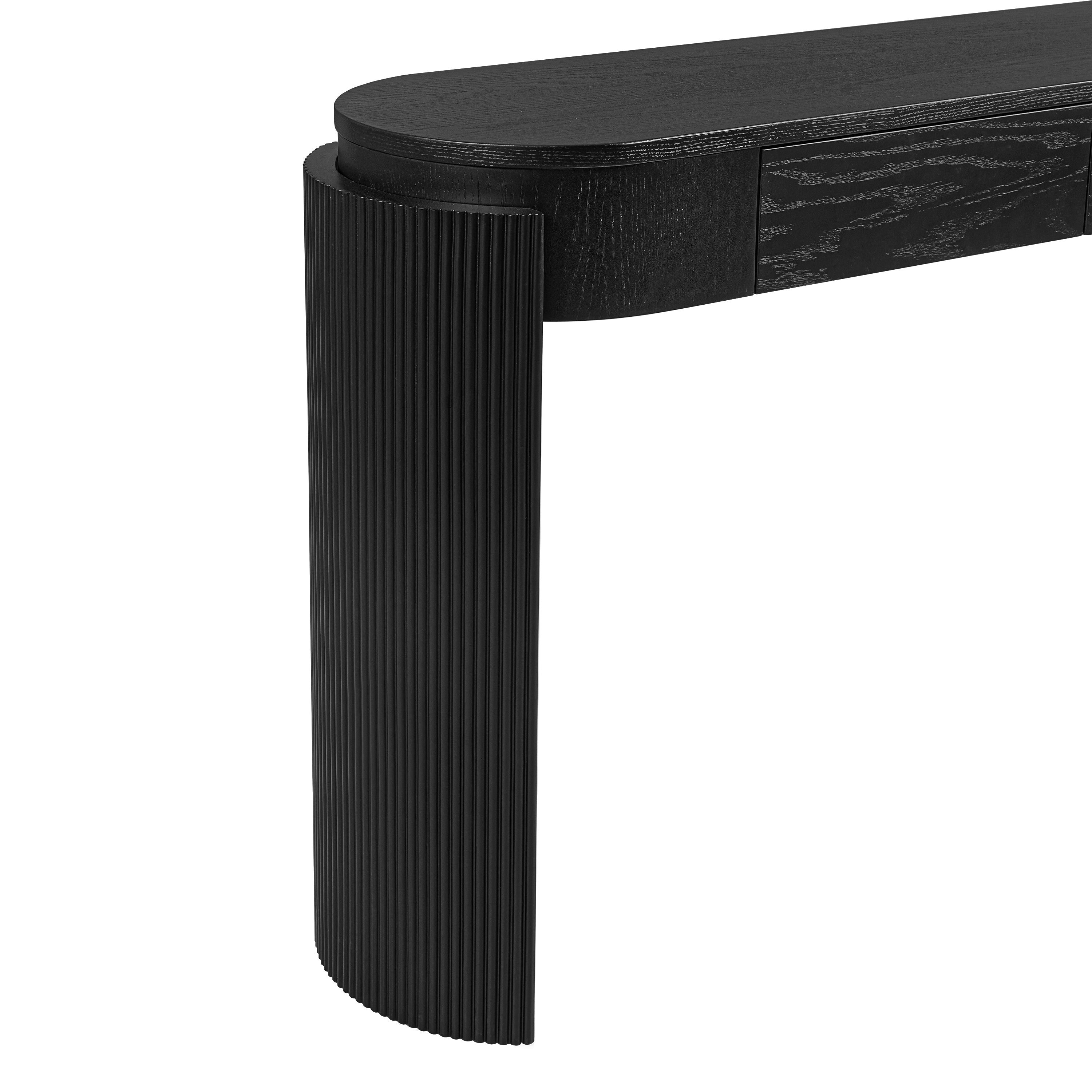 Entryway Console Table with Fluted Legs & Storage Drawers