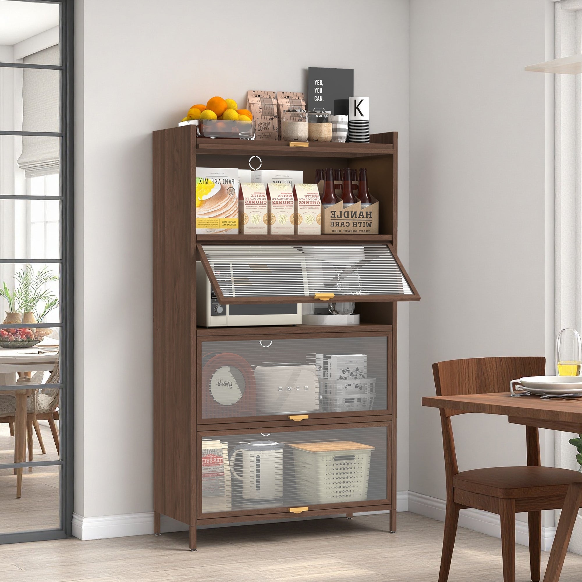 57'' Tall Metal 4 Flip Doors Cabine