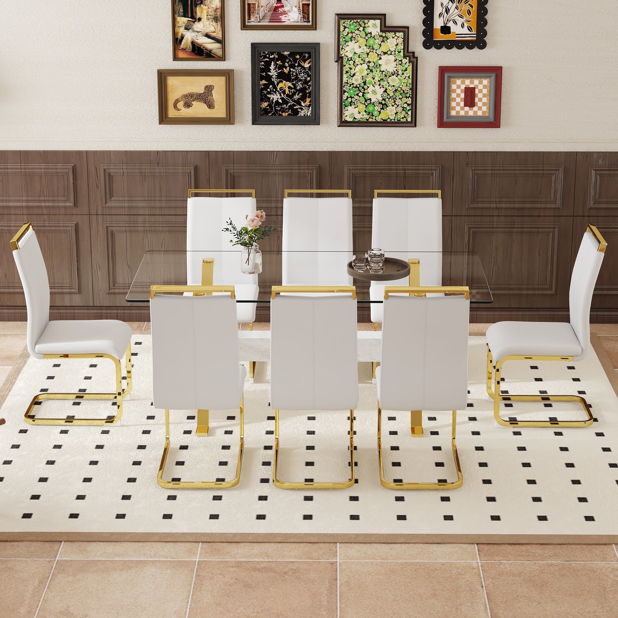 Elegant Transparent Tempered Glass Dining Set