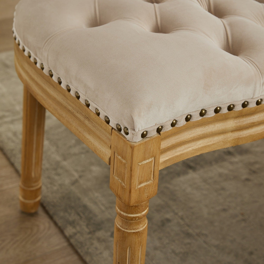 French Style Solid Wood Frame Velvet Dining Chairs (Set of 2)