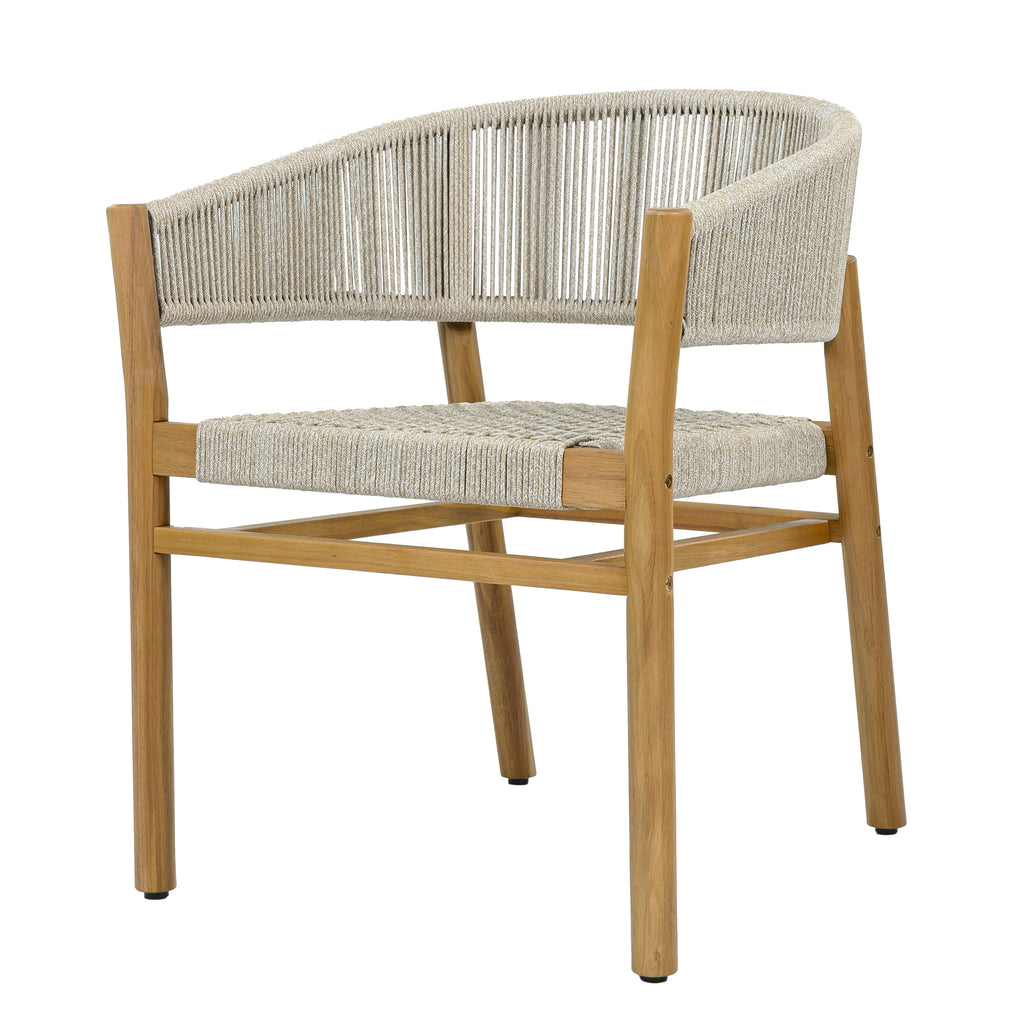 2-seat Woven Outdoor Chairs, Comfy Patio Seating with Elegant Teak Finish