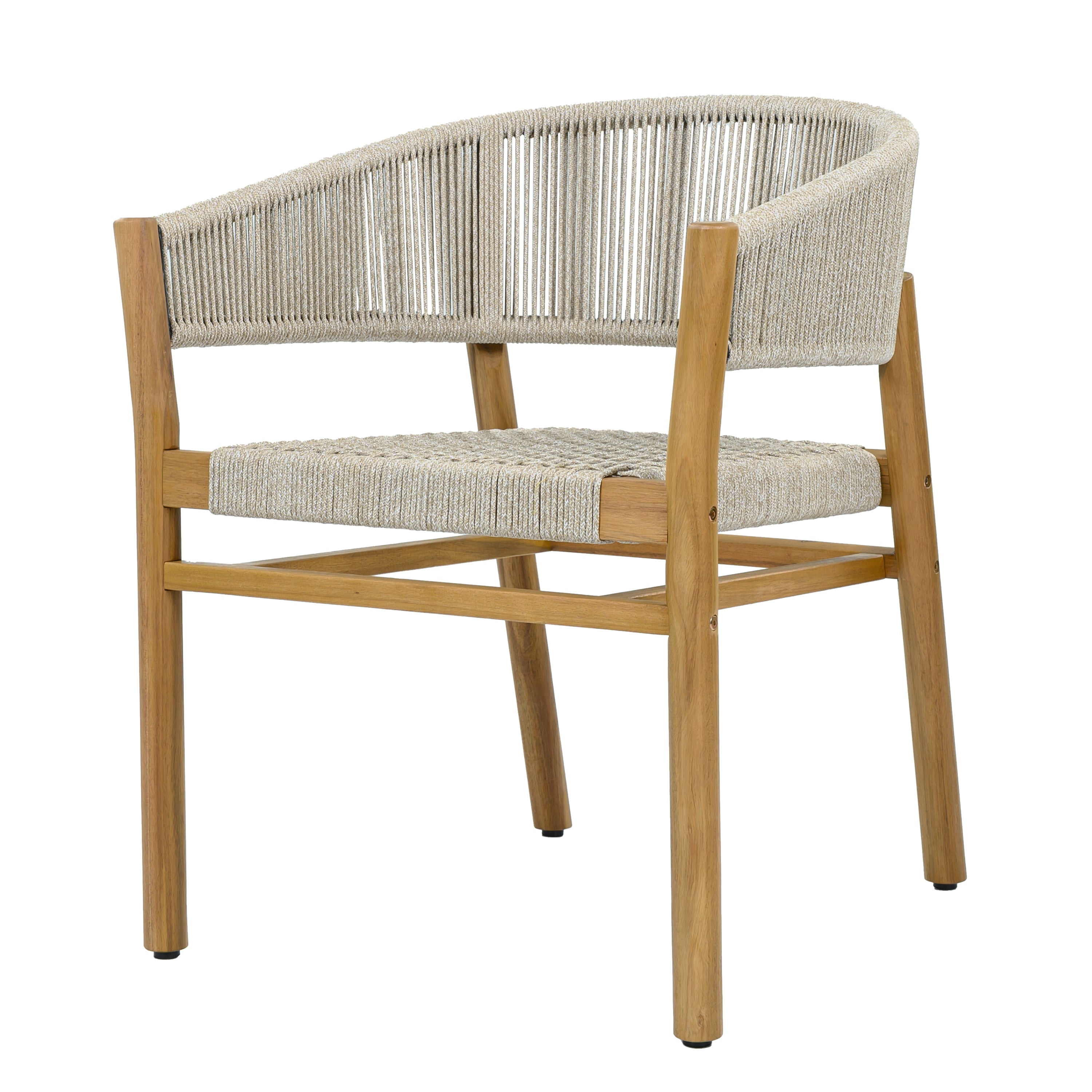 2-seat Woven Outdoor Chairs, Comfy Patio Seating with Elegant Teak Finish