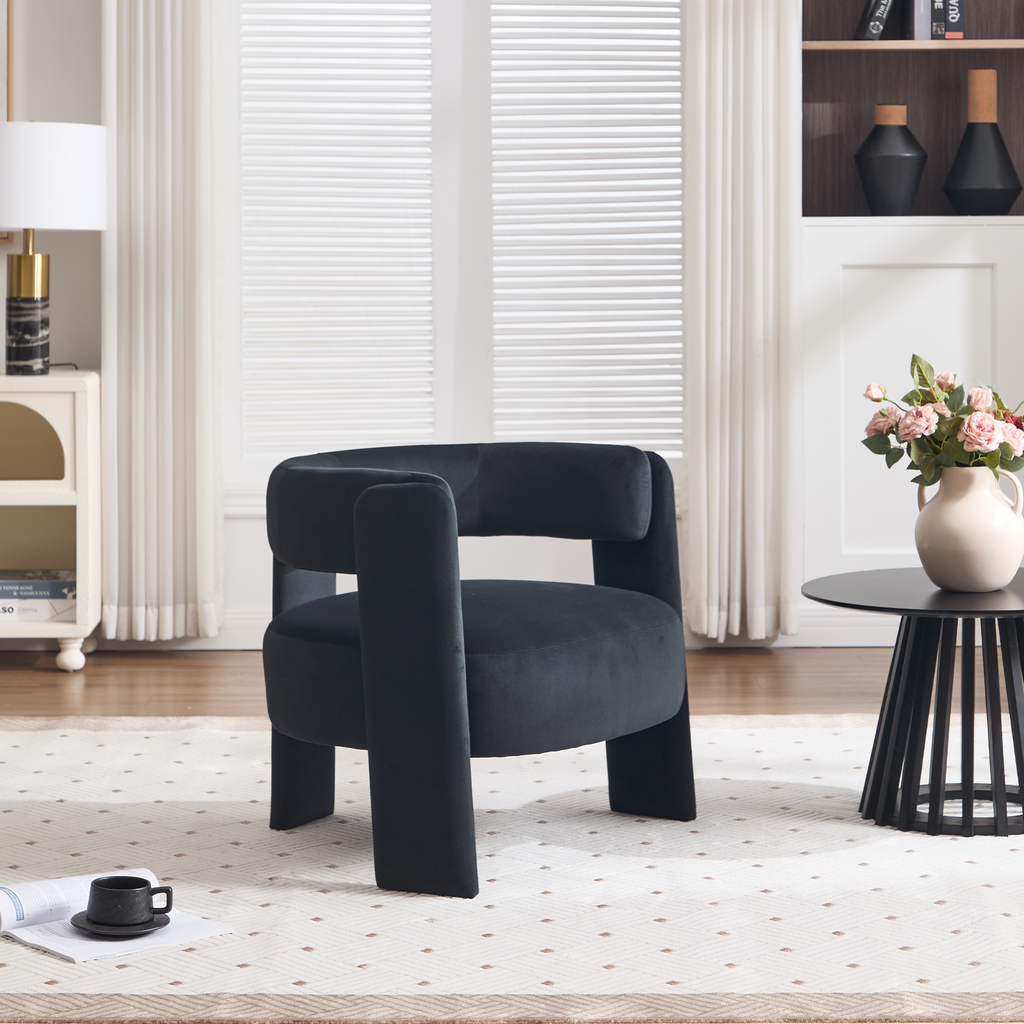 Mid-Century Velvet Comfy Single Sofa Accent Chair