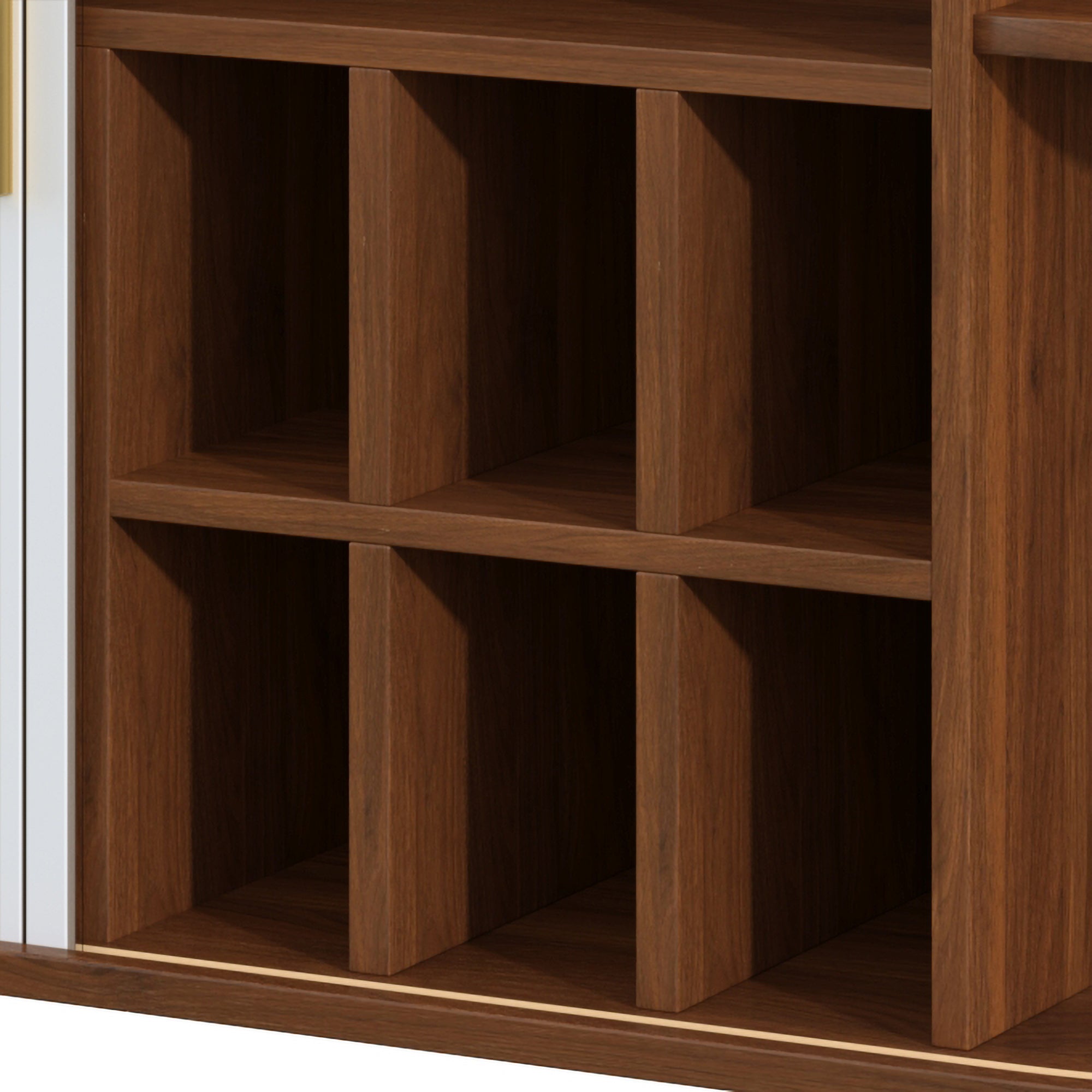 39" Fluted Liquor and Coffee Bar Cabinet with Wine Racks Glass Holders Storage