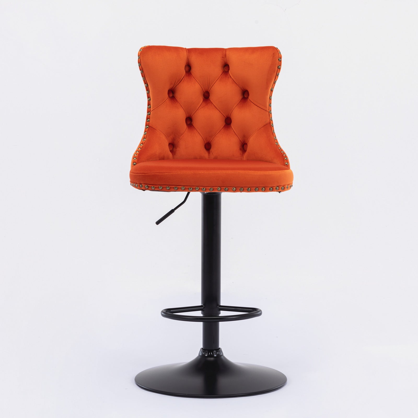 Modern Swivel Velvet Barstools Adjusatble Seat (Set of 2)