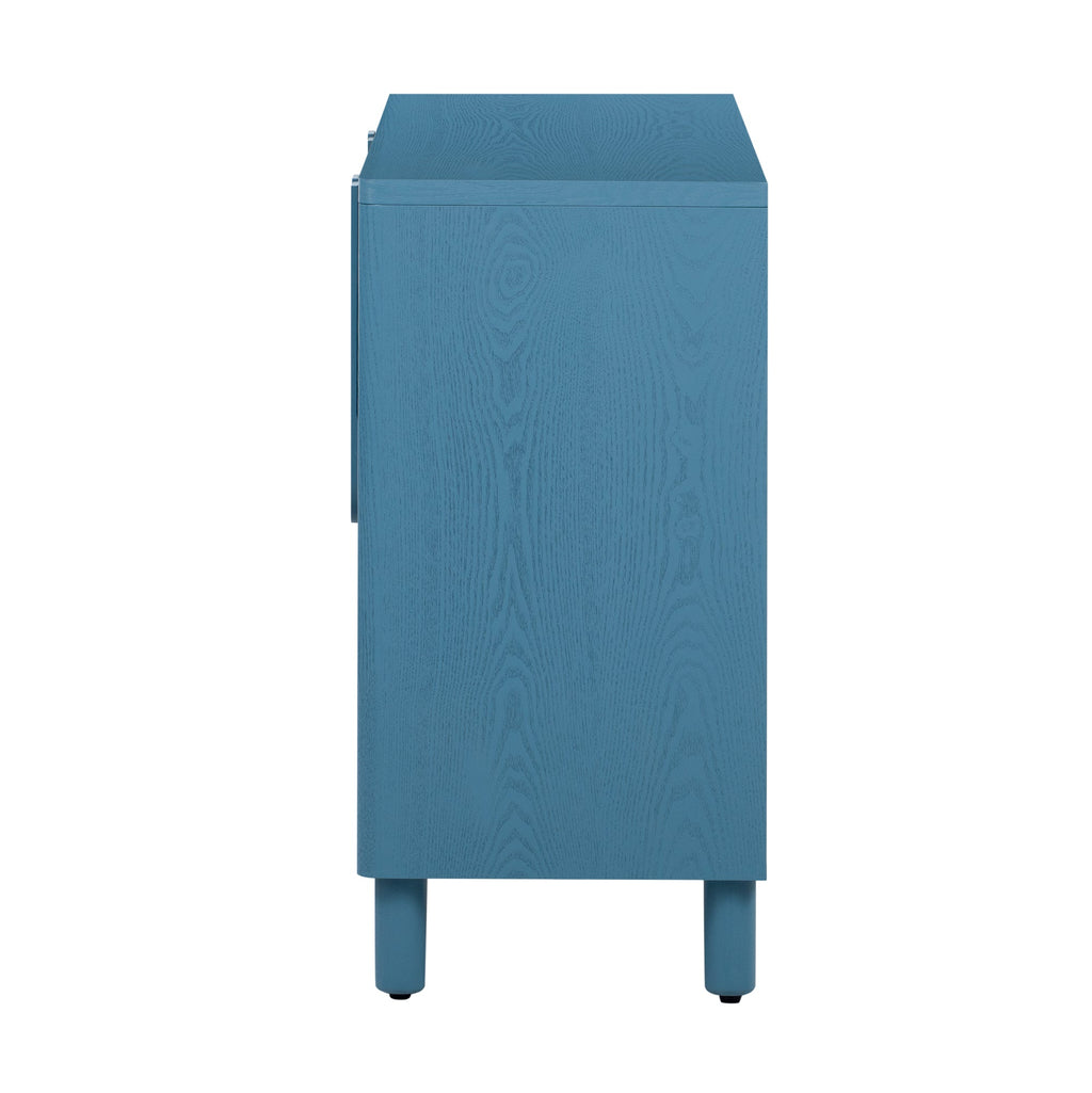 Wood Storage Cabinet with Unique Arc Handles
