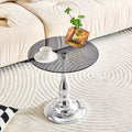 20" Small Luxury Metal Round Side Table with a Glass Top