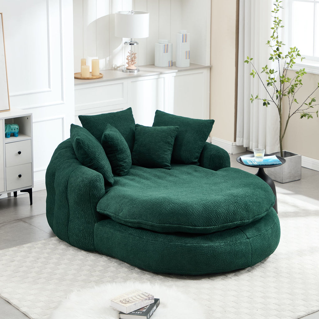 Oversized Oval Upholstered Bean Bag Sofa