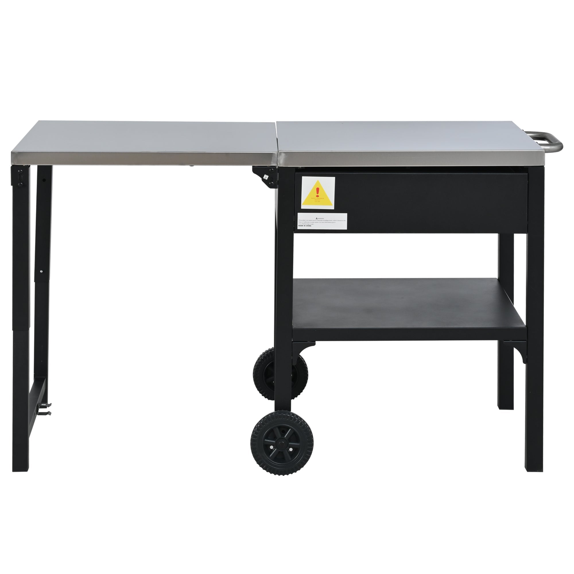 Foldable BBQ cart with storage, portable for backyard & patio cooking