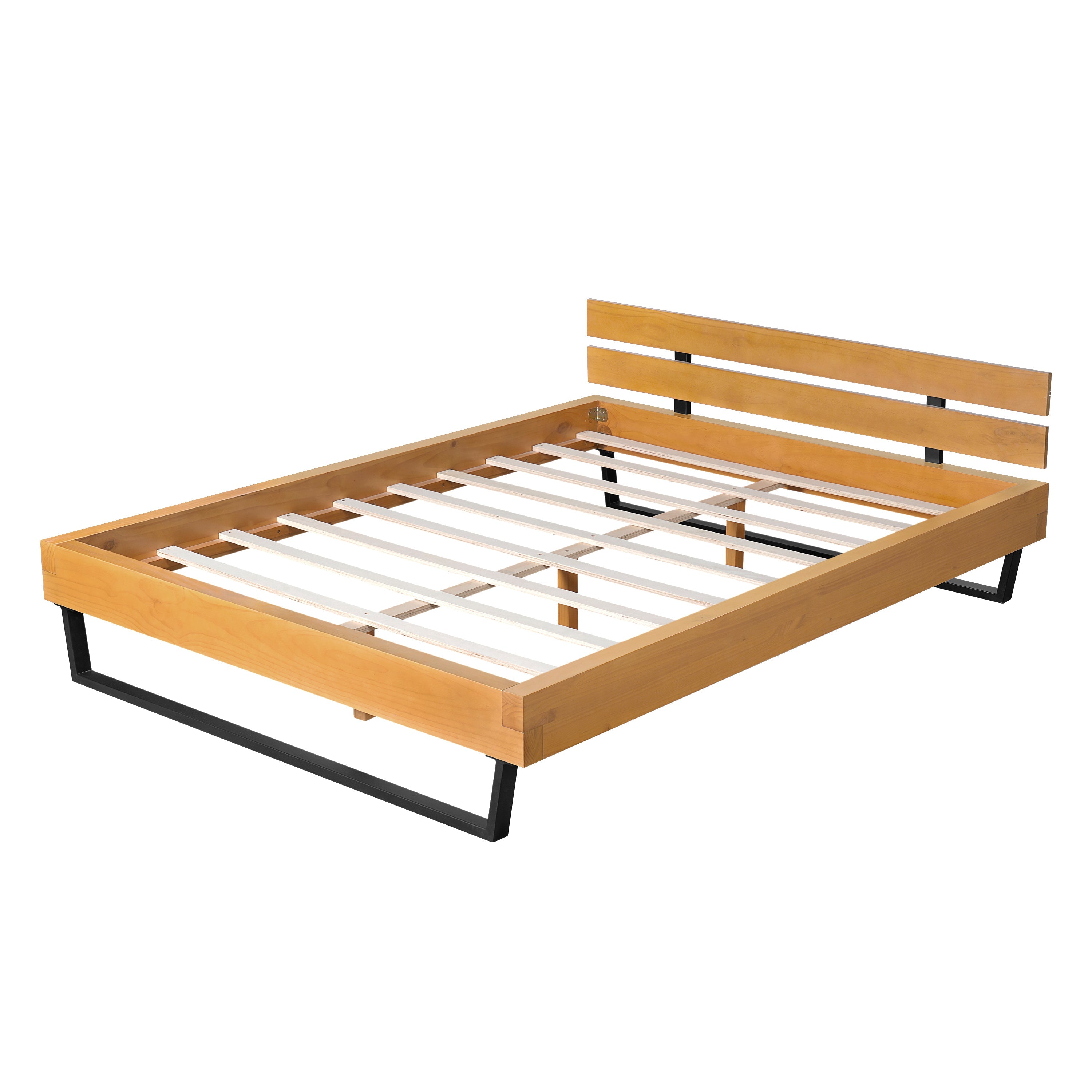 Natural Pine Wood Queen/King Size Bed Frame