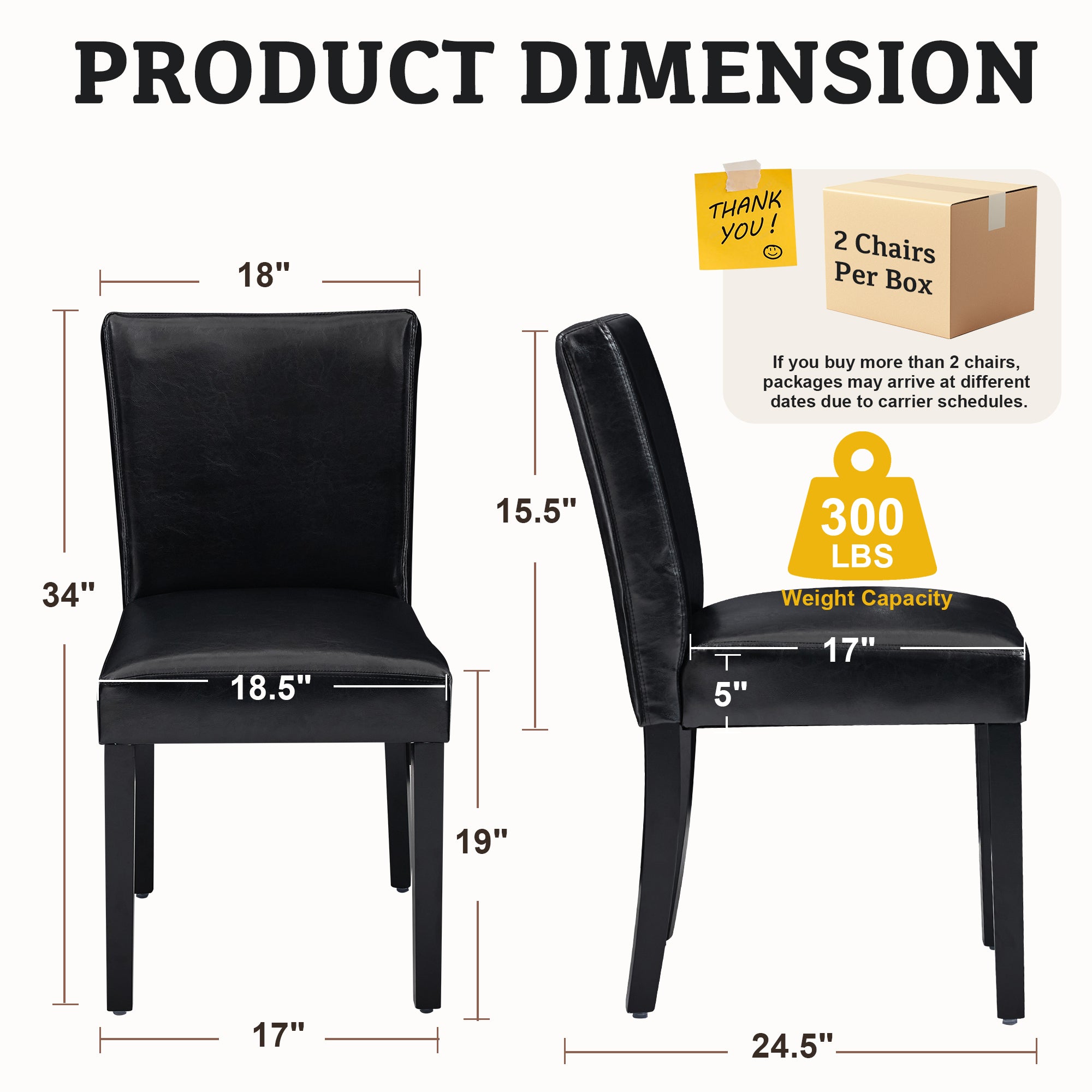 Firmoz Modern High-Back Dining Chairs with Rubberwood Legs