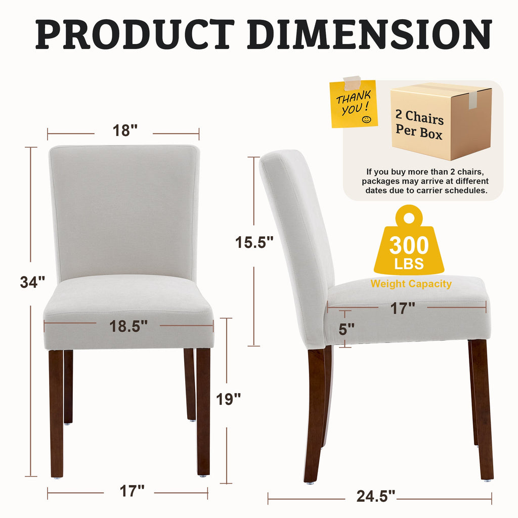 Firmoz Modern High-Back Dining Chairs with Rubberwood Legs