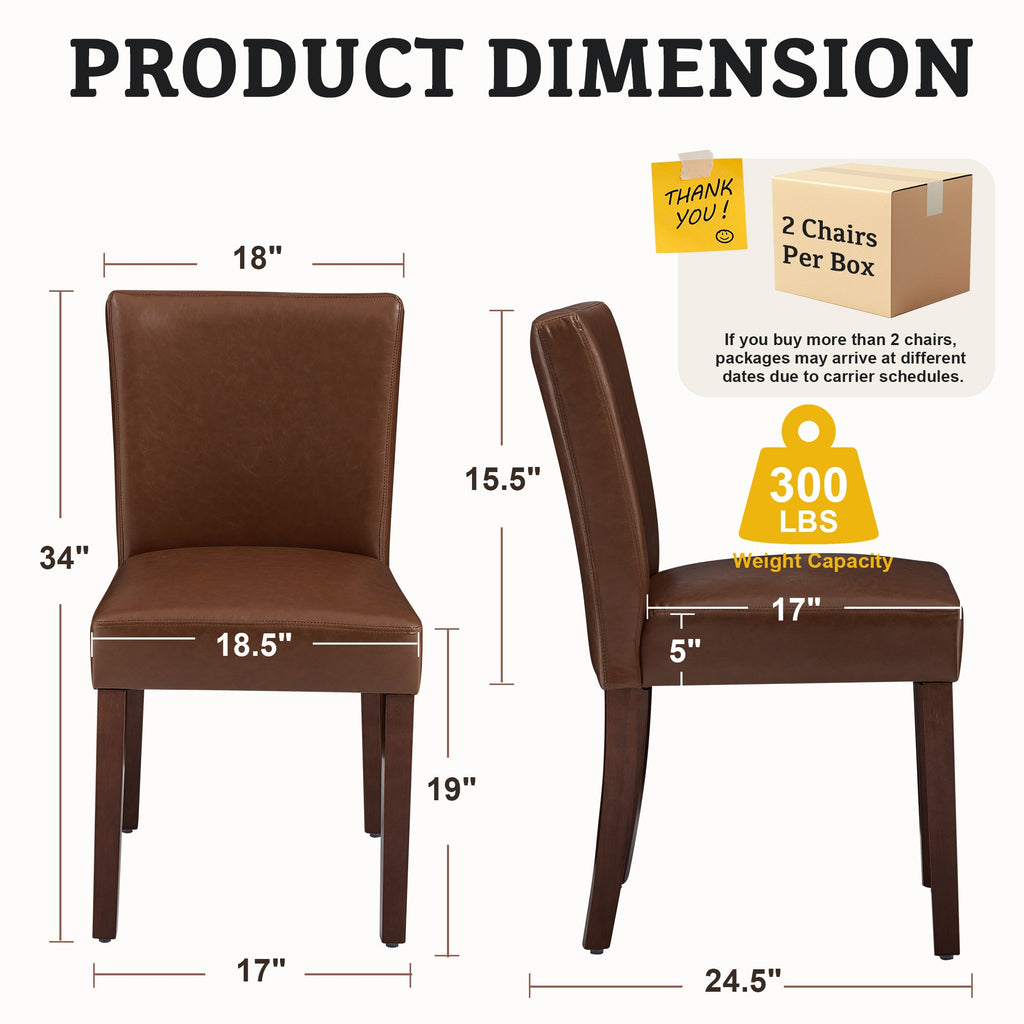 Firmoz Modern High-Back Dining Chairs with Rubberwood Legs