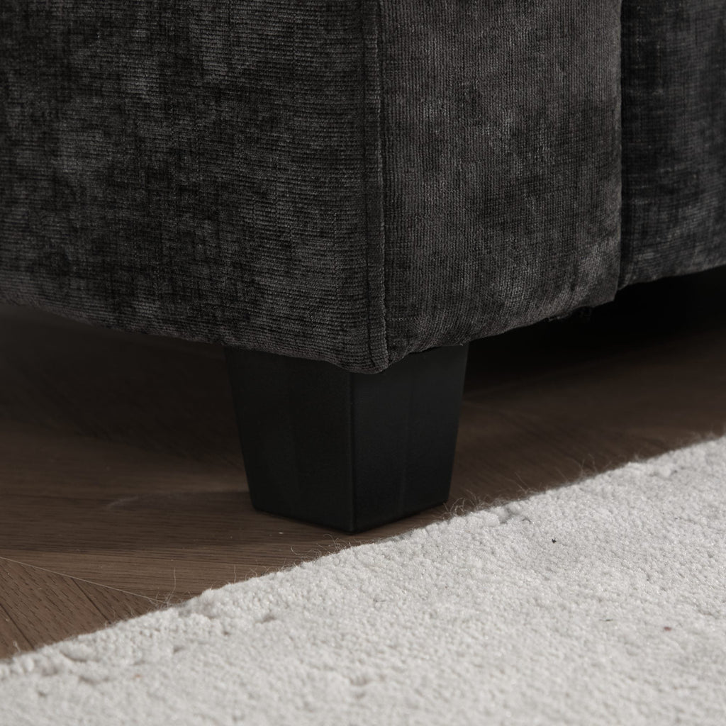 Modern Comfy Upholstered Seat Cushion Sectional Couch (Ottoman is Not Included)