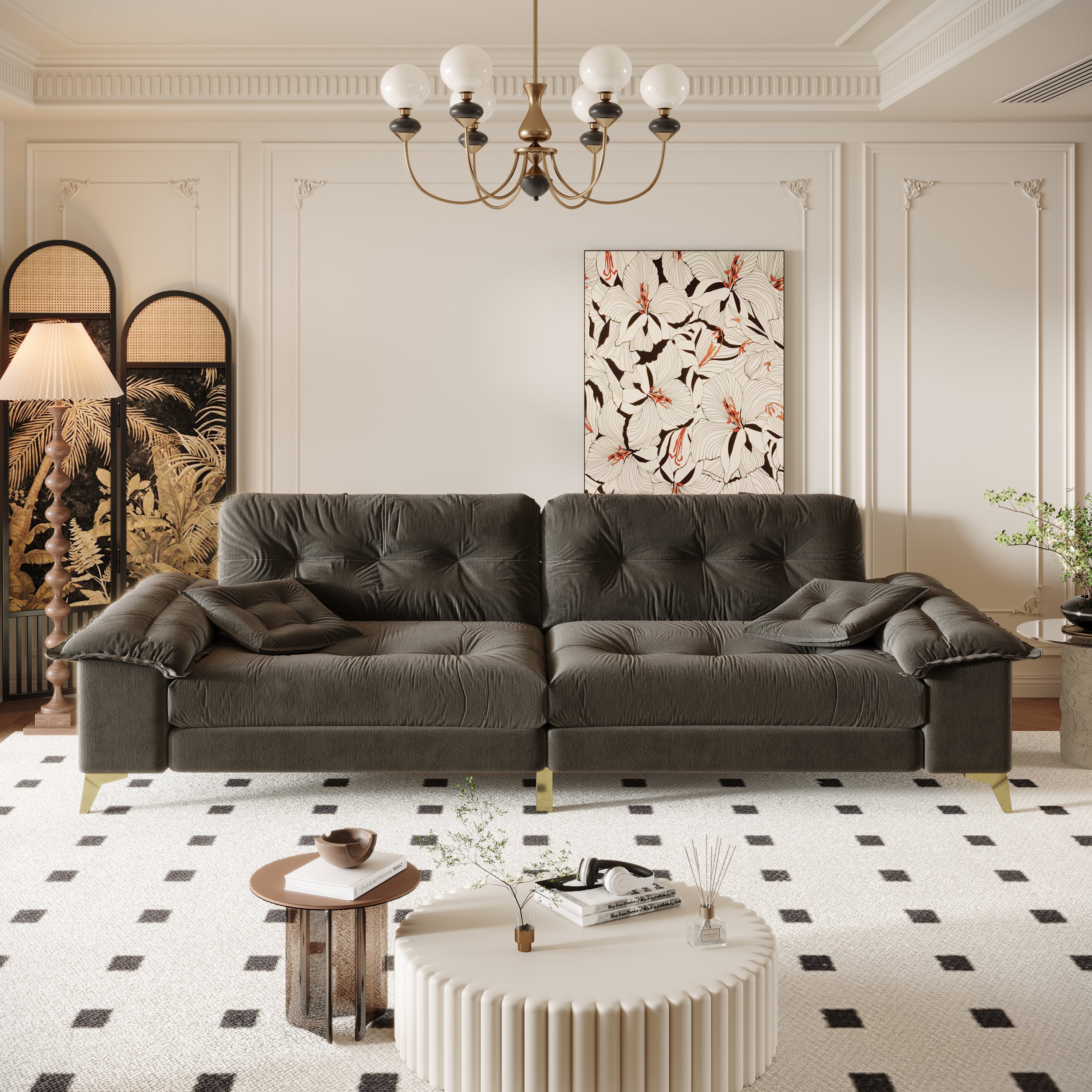 104.7 ' Modern 4-Seat Cloud Sofa with Wide Removable Armrests
