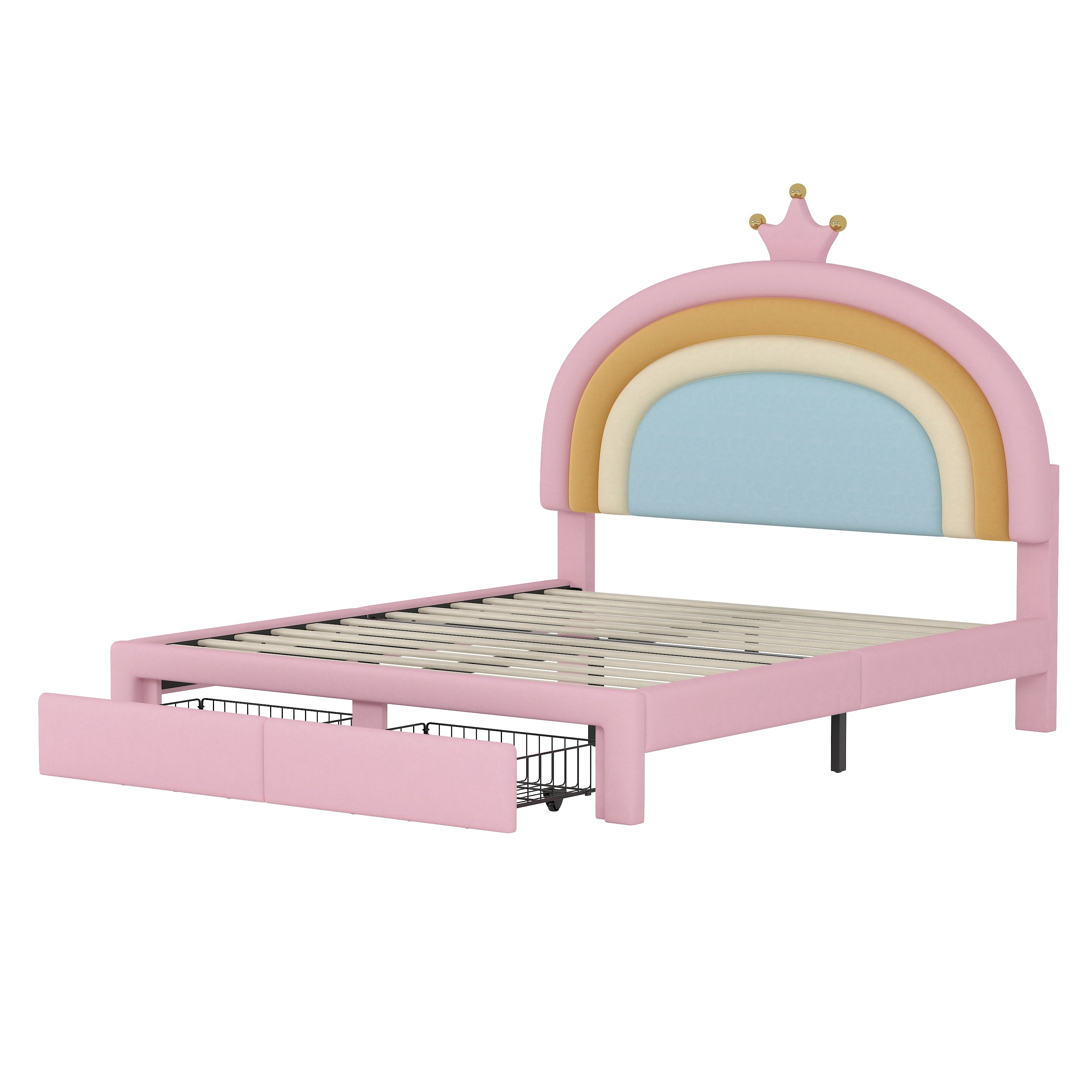 Twin/Full Size Rainbow Princess Platform Bed