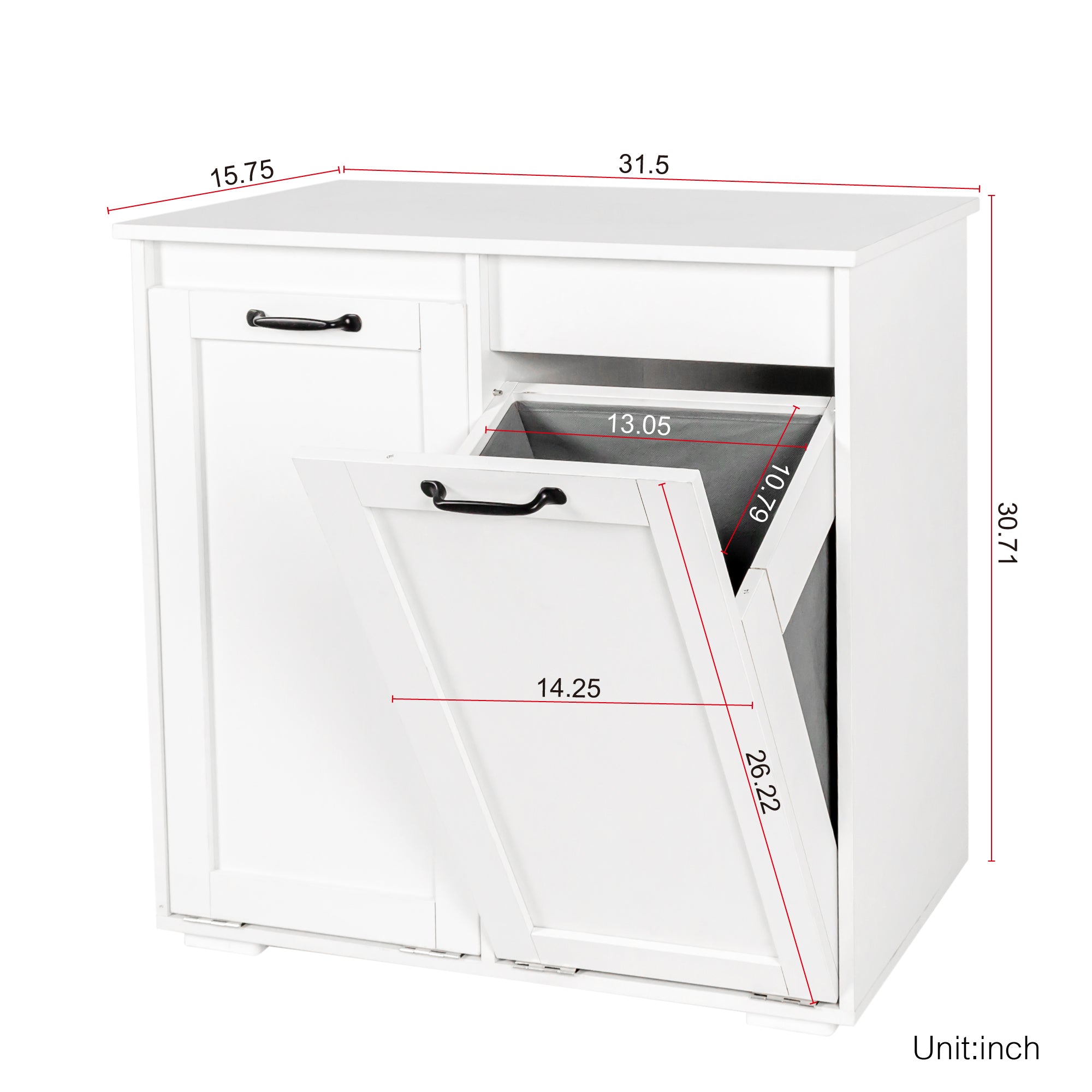 Laundry Cabinet with 2 Removable Liner Bags