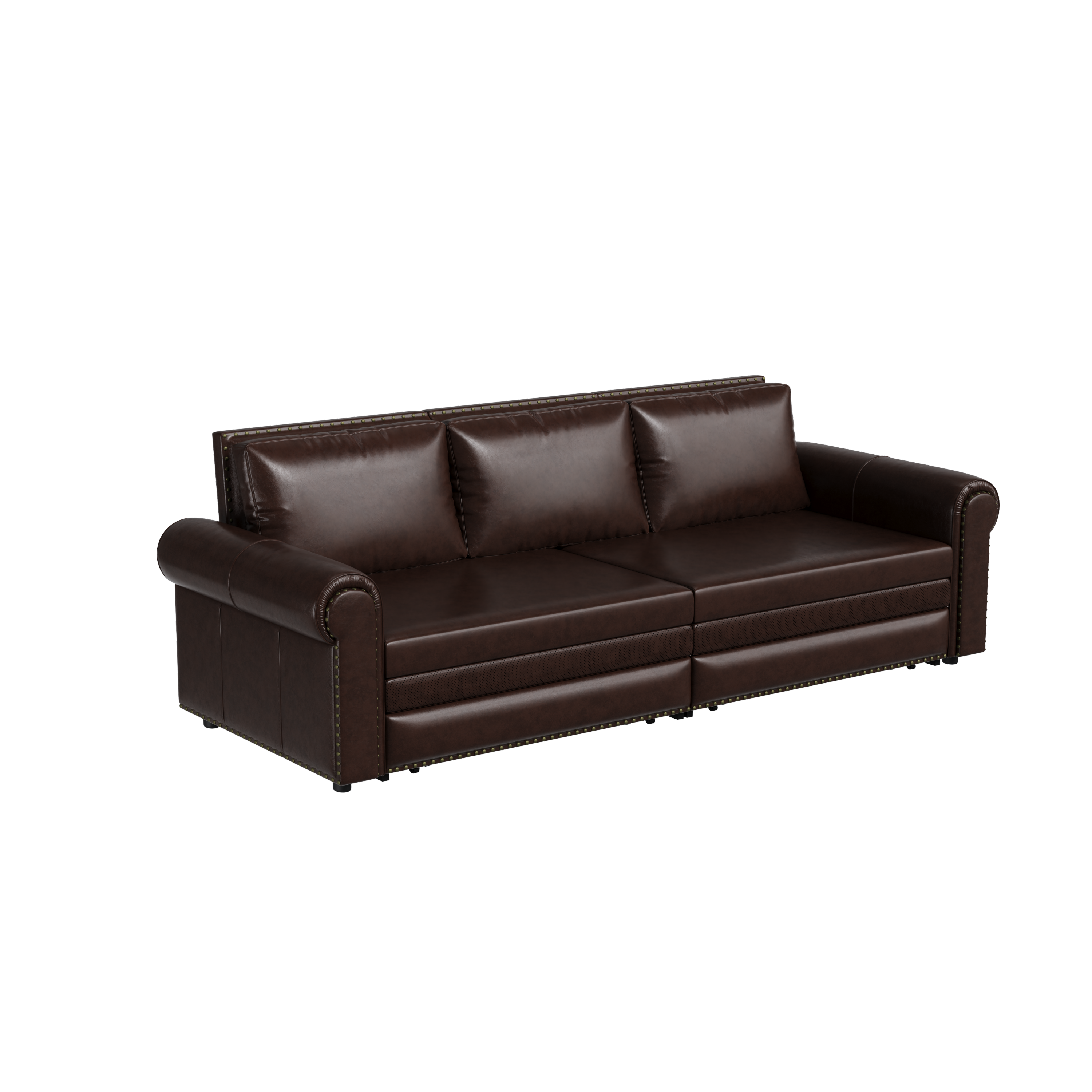 3-in-1 Faux Leather Convertible Sleeper Sofa Bed
