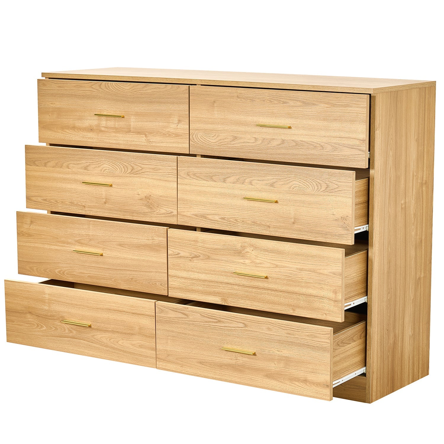 Modern Natural 8-Drawer Dresser for Bedroom
