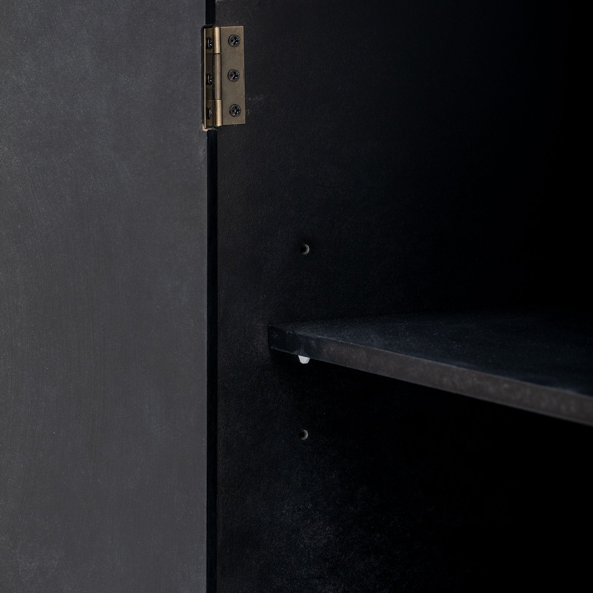 Minimalist Curved Sideboard with Gold Handles and Adjustable Dividers