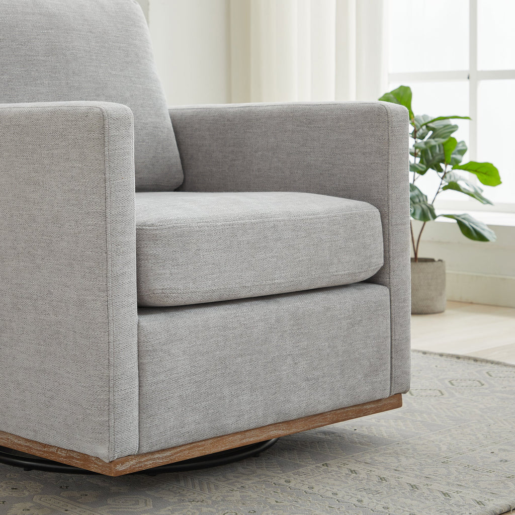 Modern Square Chenille Upholstered Swivel Accent Chair