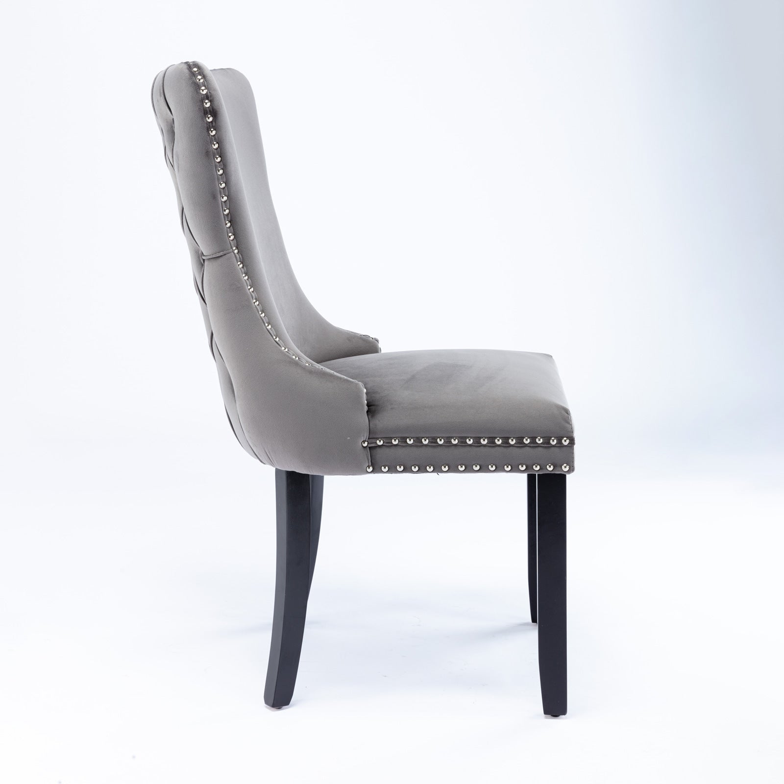Modern Velvet Upholstered Wing-Back Dining Chairs (Set of 2)
