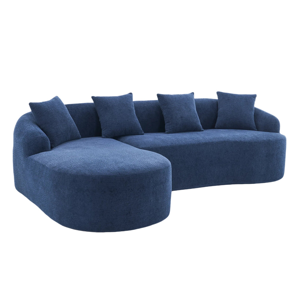 Boneless L-Shape Sectional Sofa with Curved Chaise
