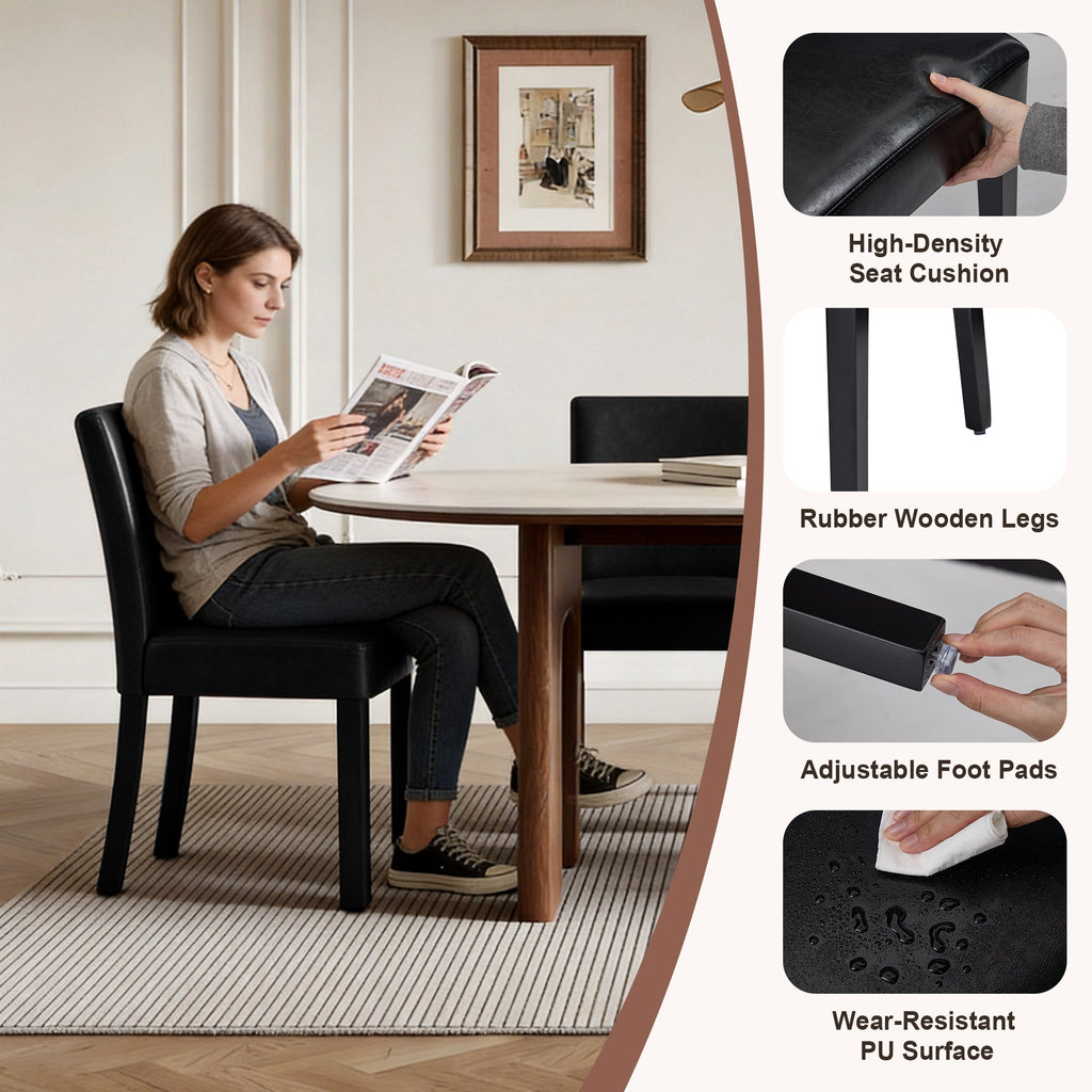 Firmoz Modern High-Back Dining Chairs with Rubberwood Legs