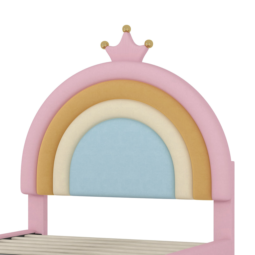 Twin/Full Size Rainbow Princess Platform Bed