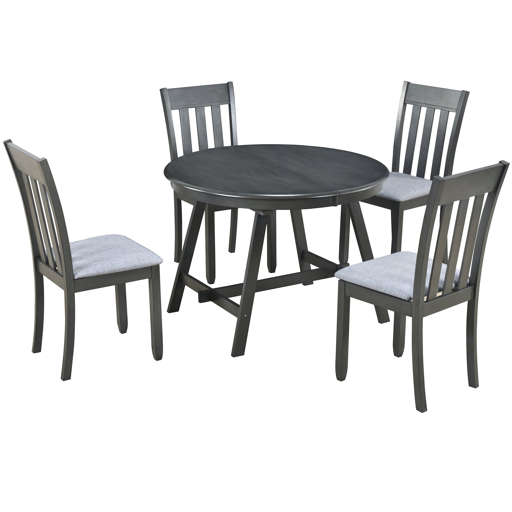 Modern Farmhouse 5-Piece Wood Dining Table Set