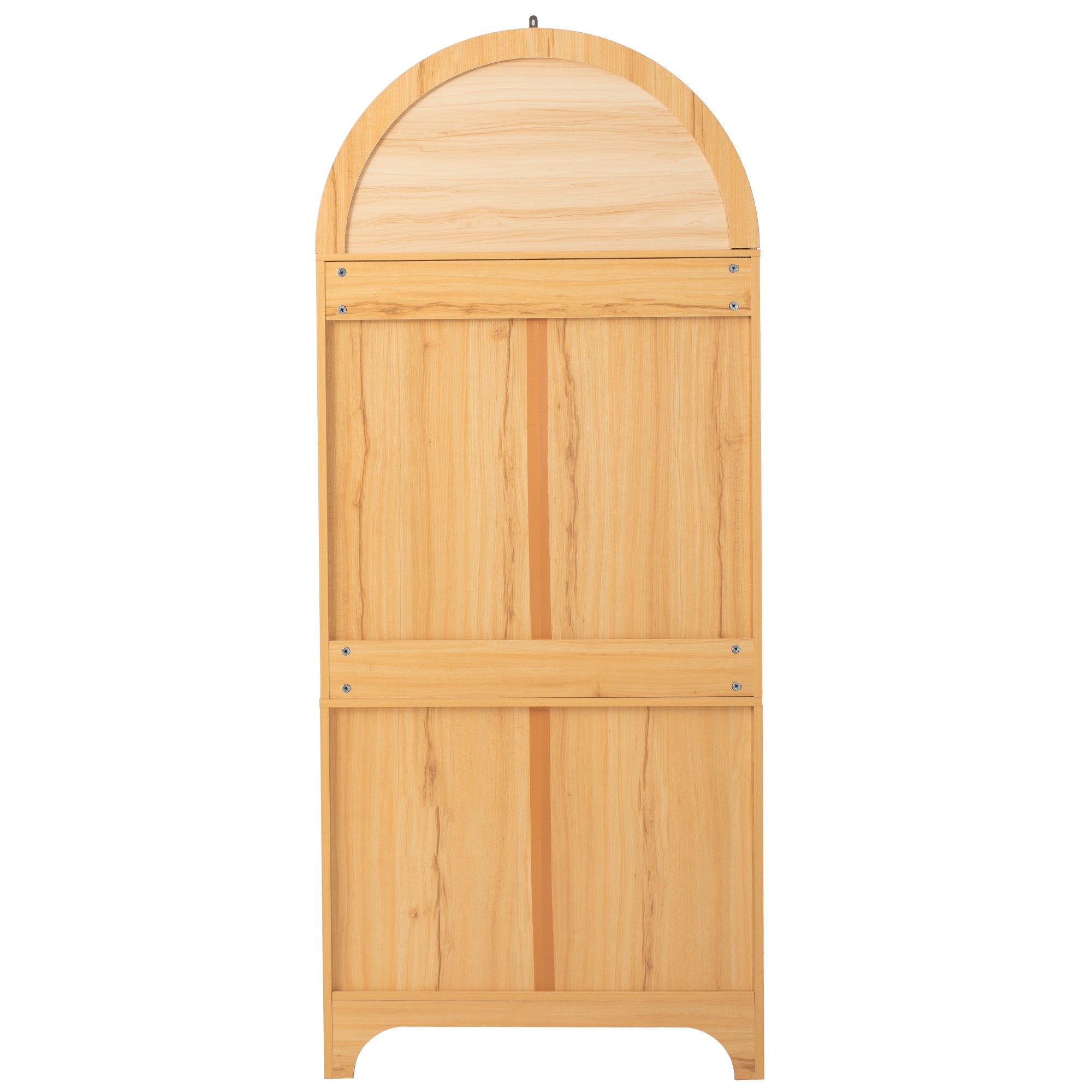 71" Tall Arched Farmhouse Kitchen Pantry Cabinet with Door Shelves