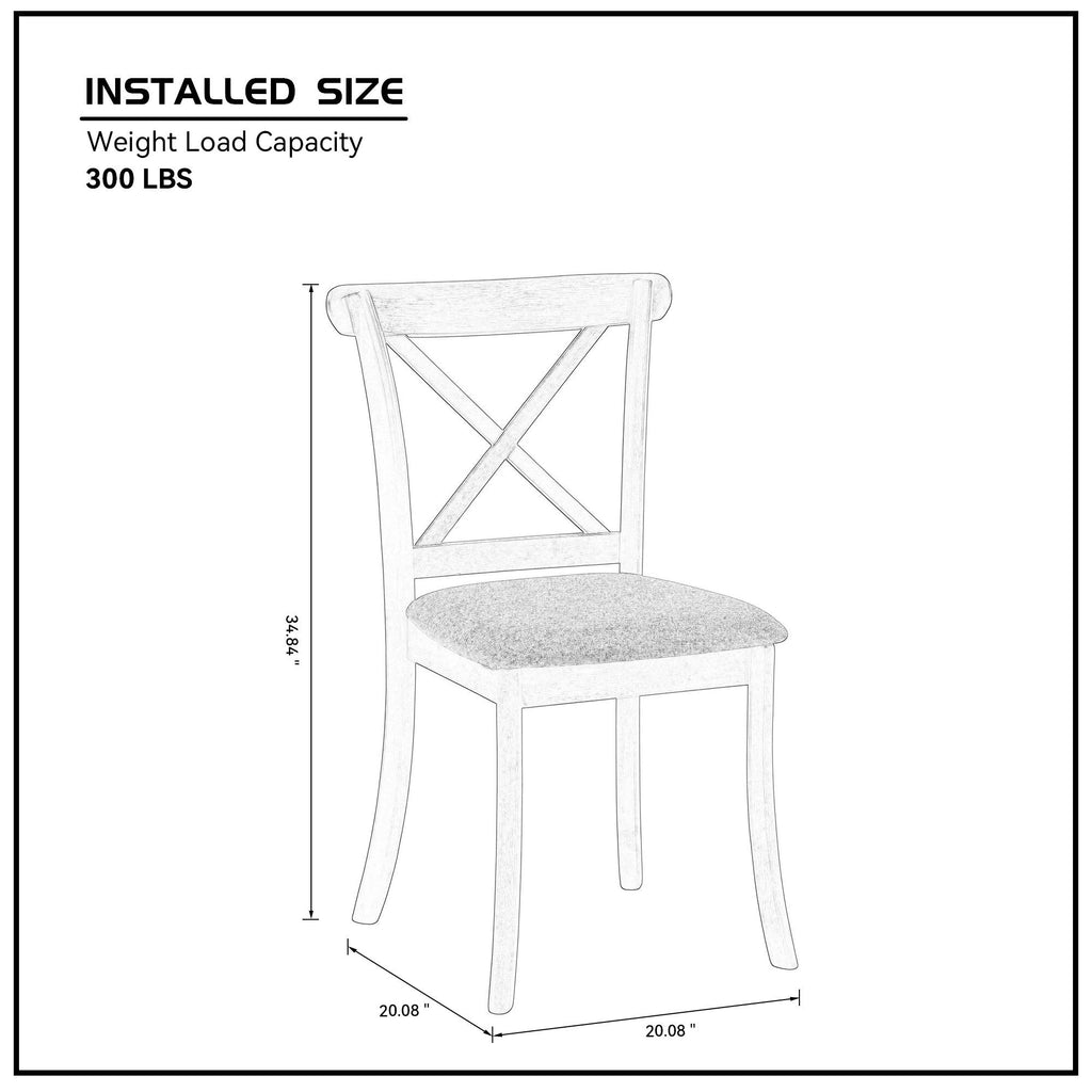 Wooden X Back Dining Chairs (Set of 2)