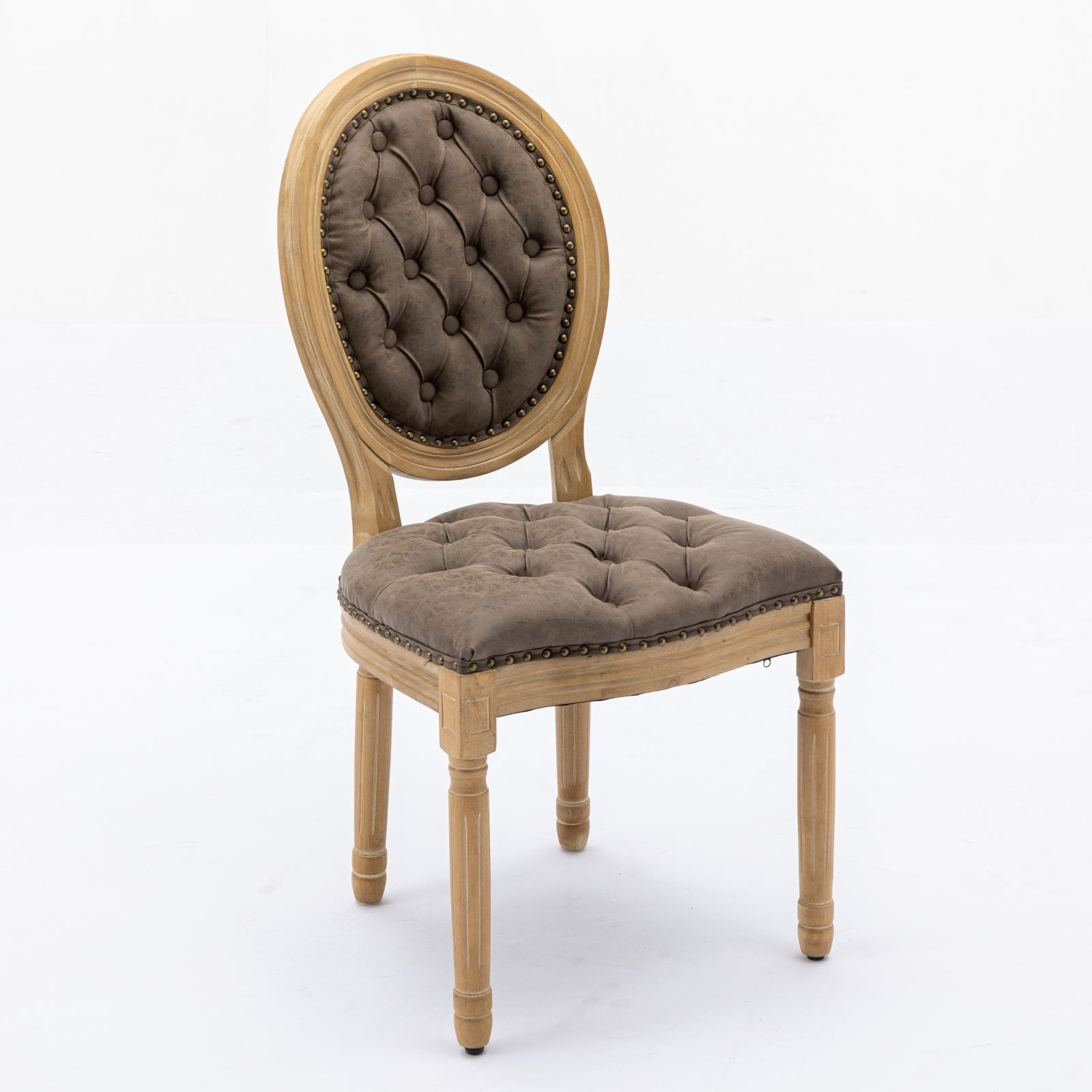 French Style Antique Painting PU Dining Chairs (Set of 2)
