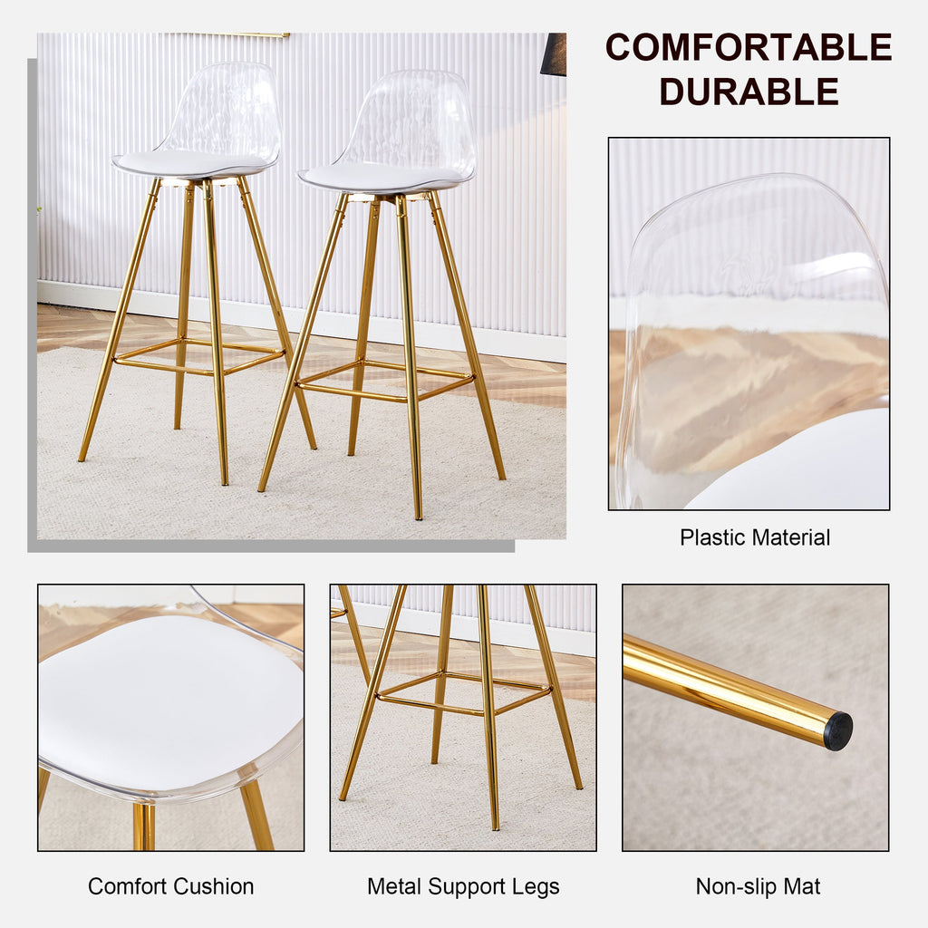 Stylish Upholstered Bar Chairs with Metal Legs
