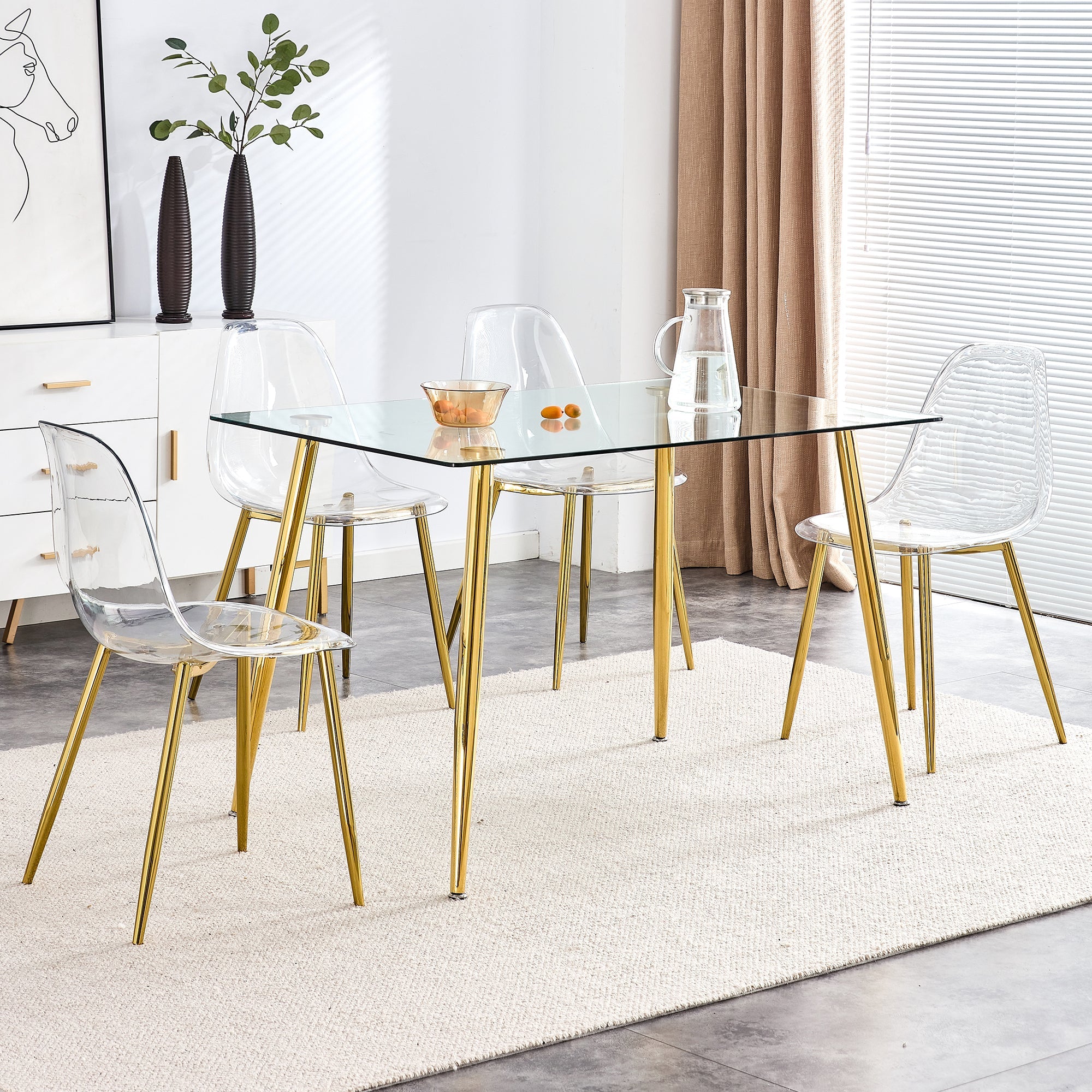 Modern Minimalist Transparent Metal Dining Chairs