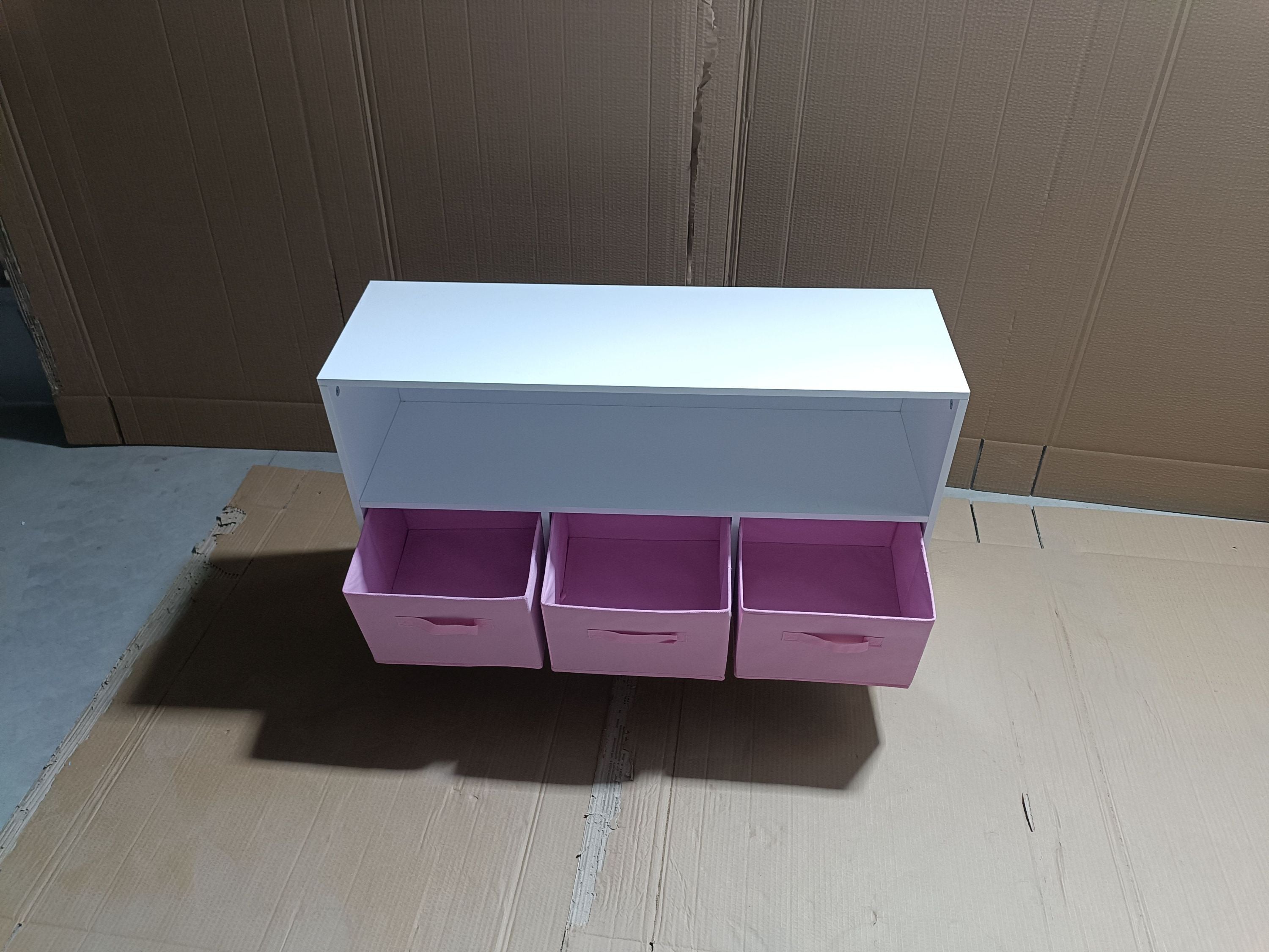 Children's Book Display Kids Bookcase with 3 Fabric Bins