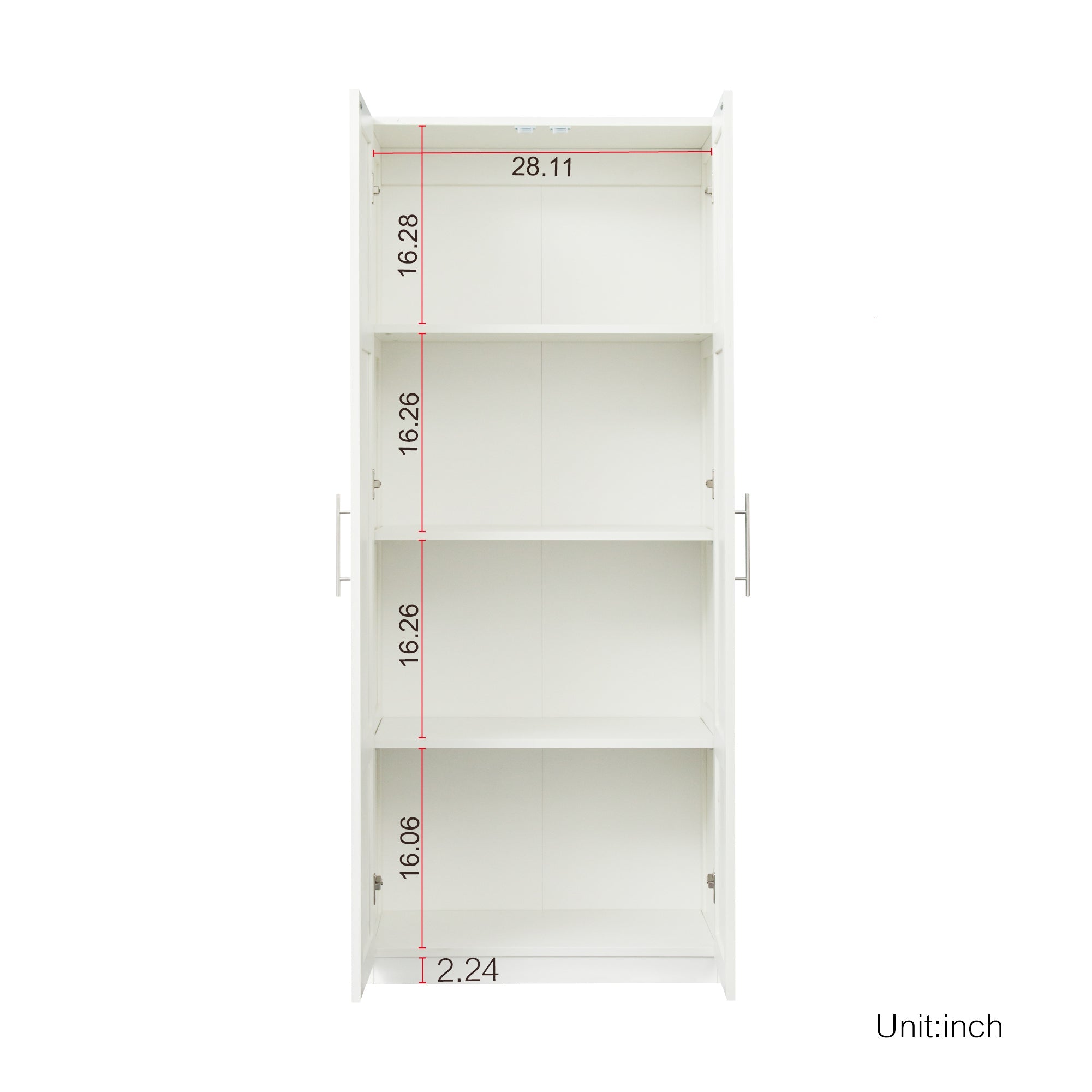 Kitchen Pantry Storage Cabinets with 2 Door and 3  Shelves