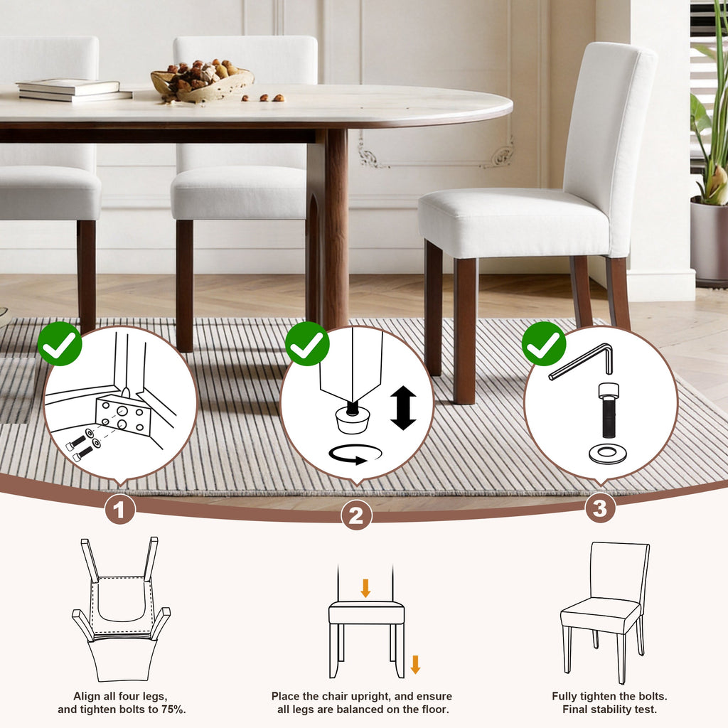 Firmoz Modern High-Back Dining Chairs with Rubberwood Legs