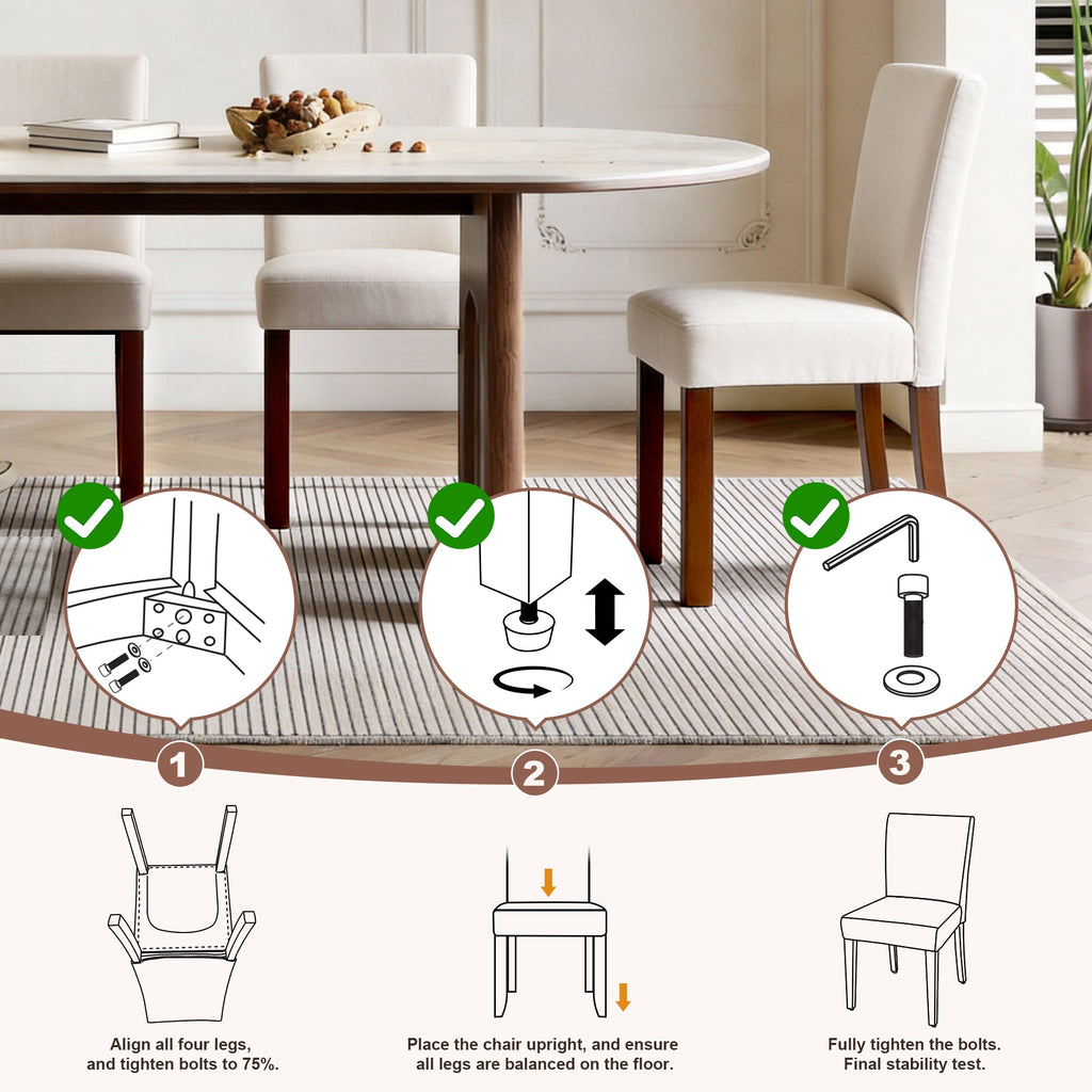 Firmoz Modern High-Back Dining Chairs with Rubberwood Legs